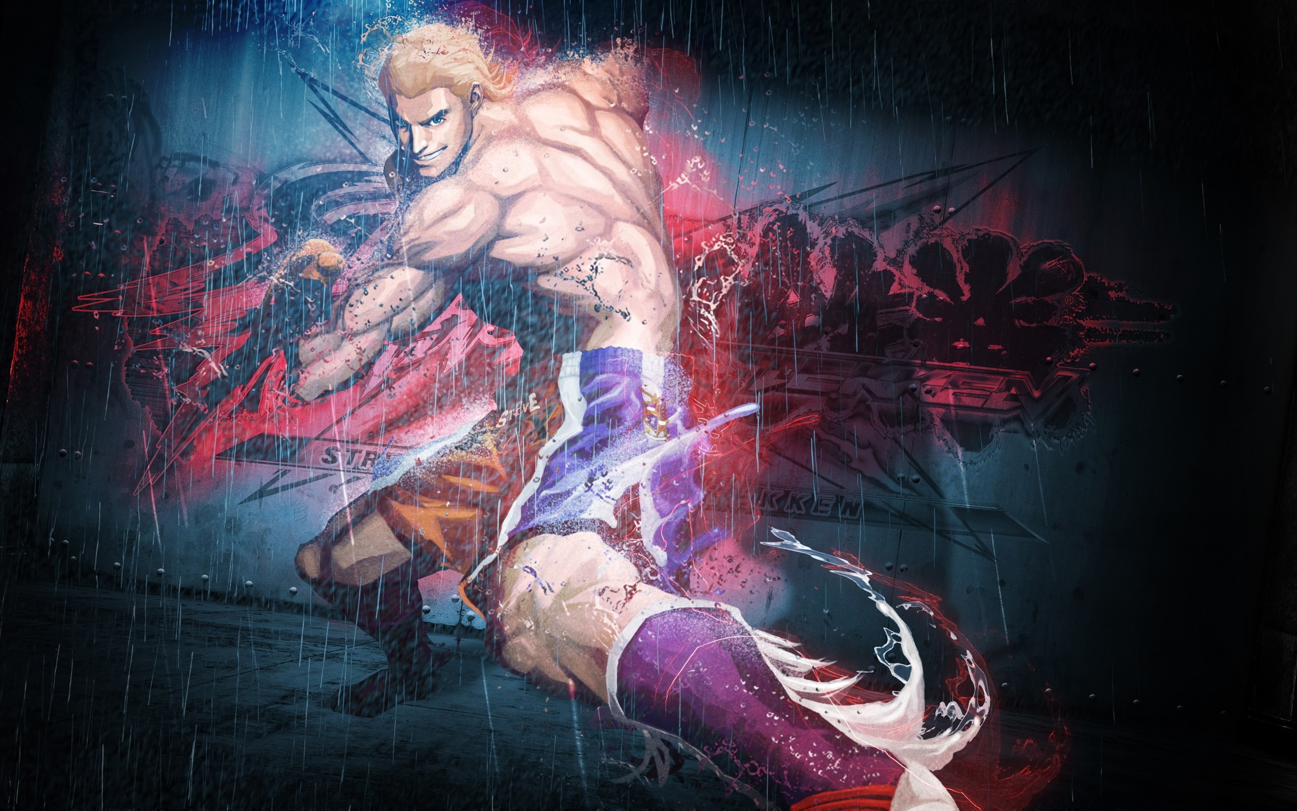 fox, 2K, bosslogic, boxers, tekken, street, video, Blue Eyes, eyes, hd, blue, boxer, art, blondes, x, games, fighter, steve, HD Wallpaper