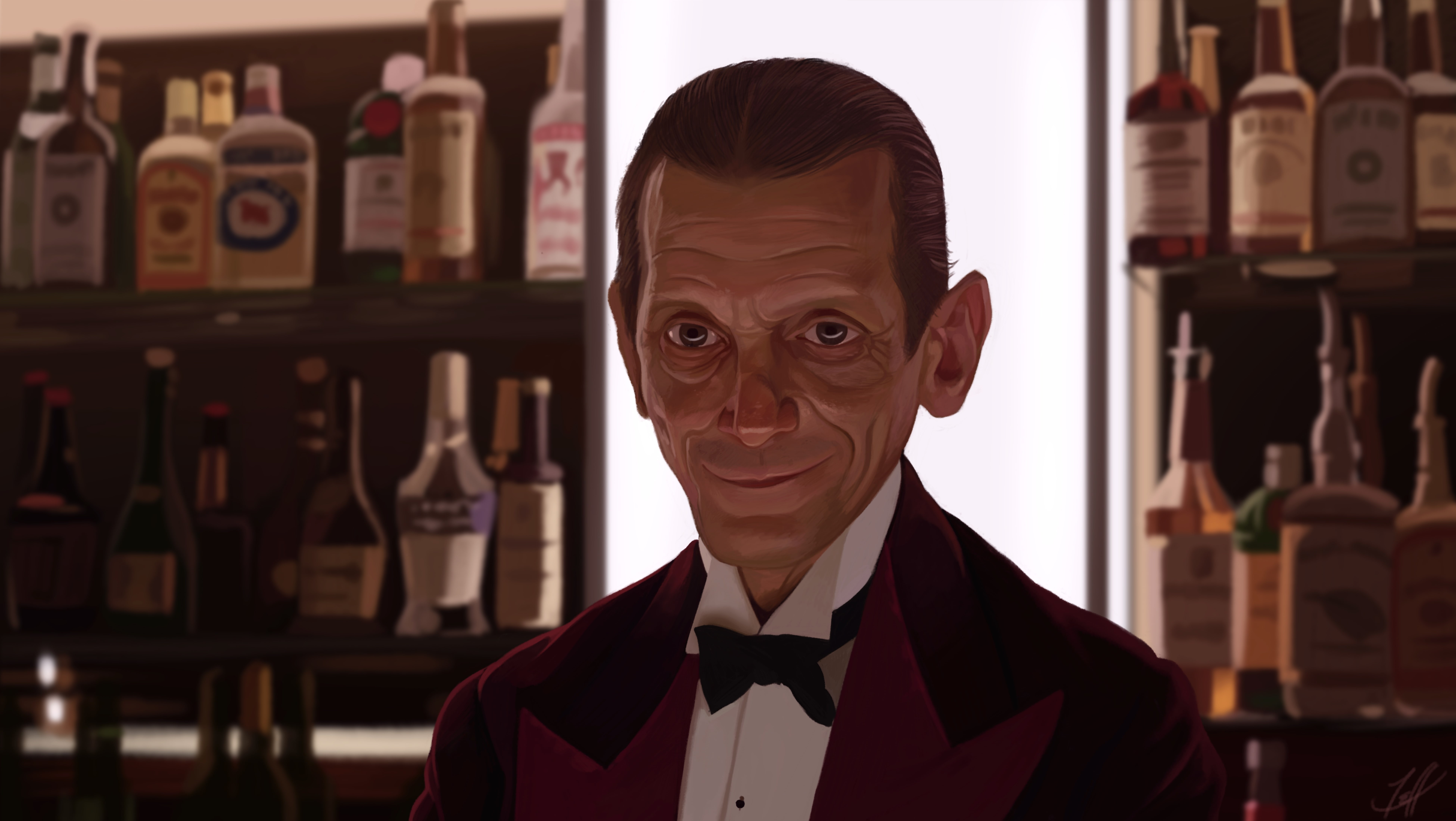 Joe Turkel, Lloyd the Bartender, Lloyd, 8K, the bartender, The Shining, HD Wallpaper