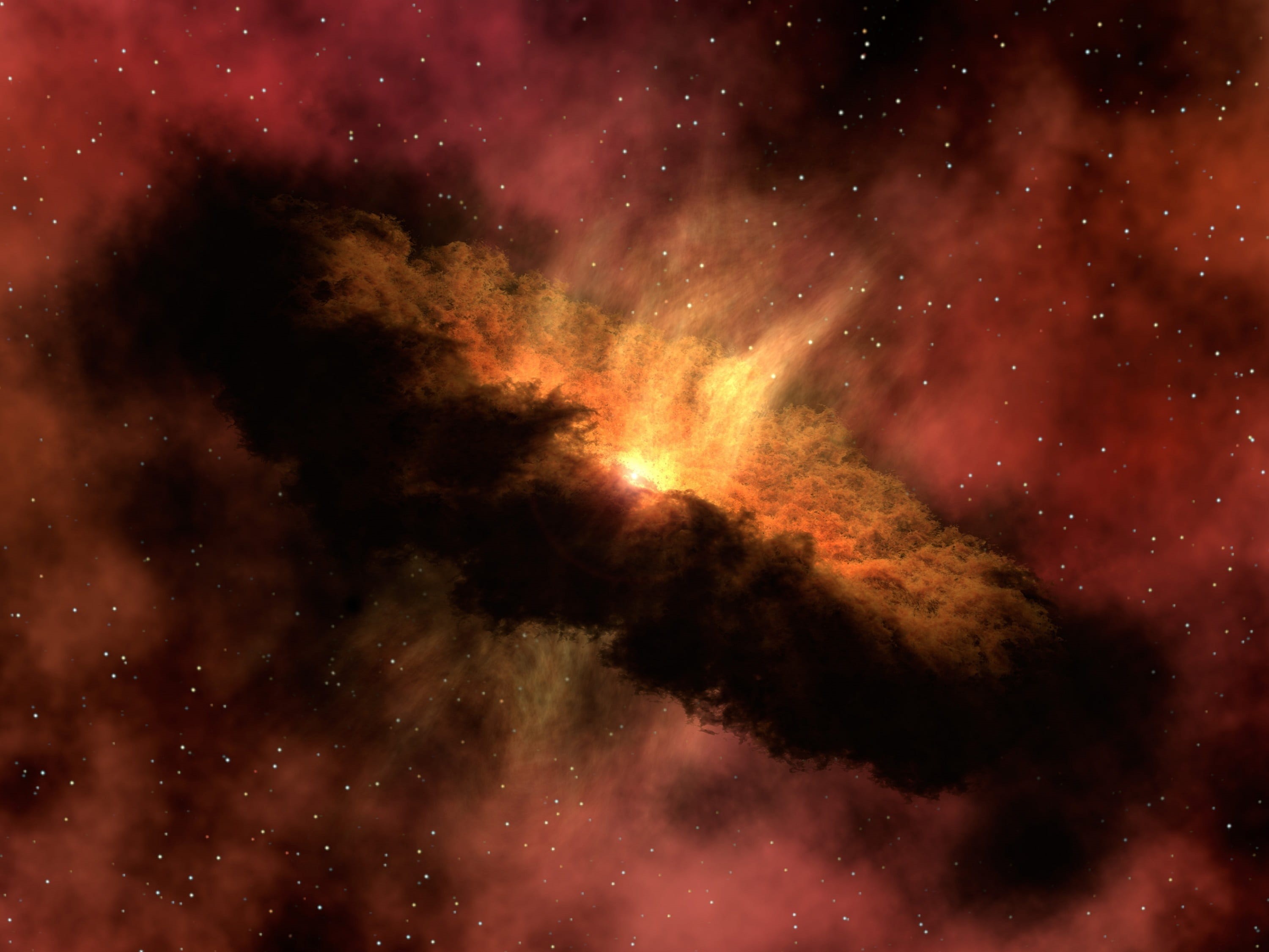 artist concept, cosmos, exploding, red, cloud - sky, young, night, research, no people, 2K, black color, protoplanetary disk, comet, spitzer space telescope, HD Wallpaper