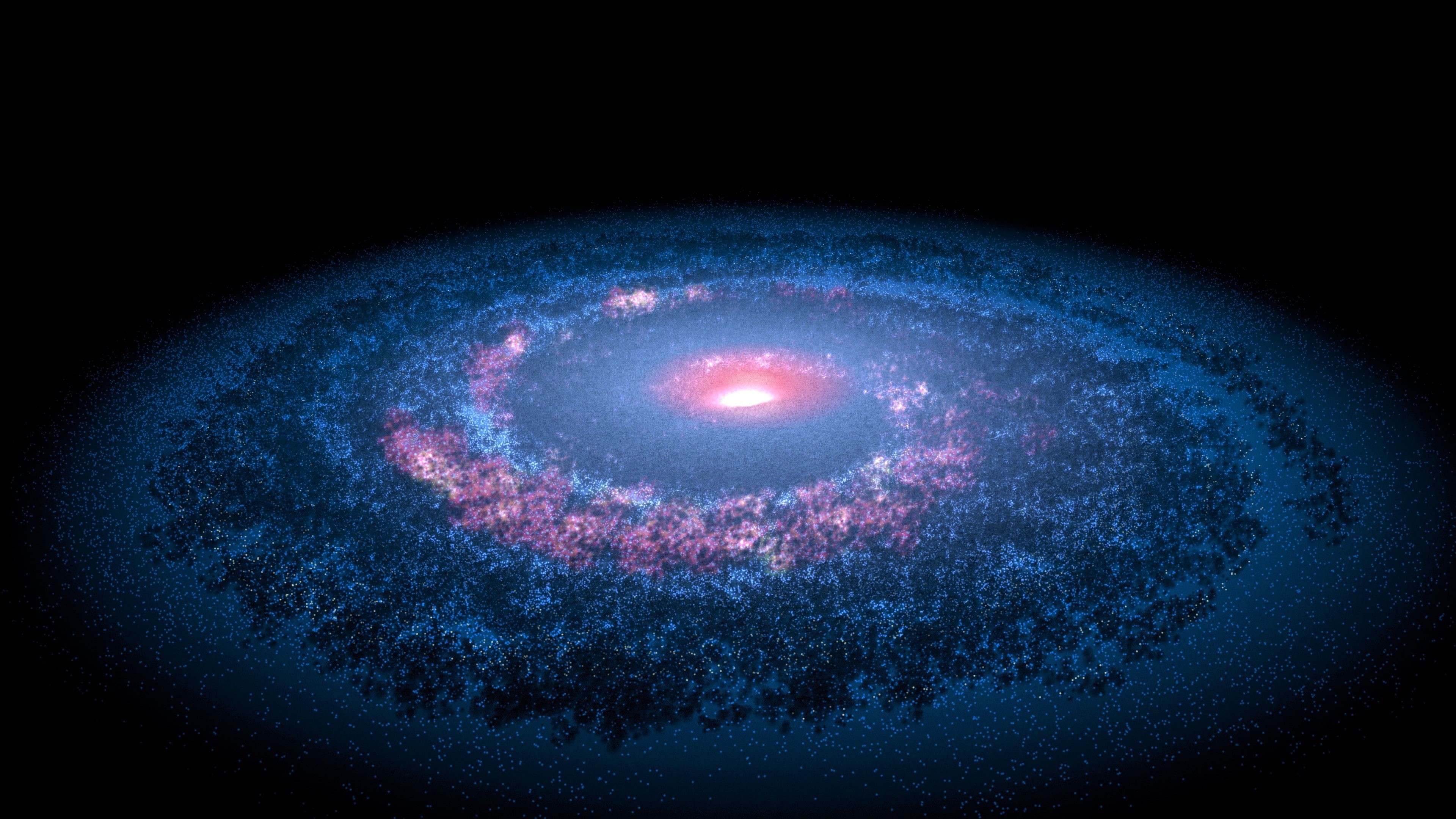 4K, NASA, Solar system, Milky way, Spiral galaxy, Spitzer Space Telescope, 4K, HD Wallpaper