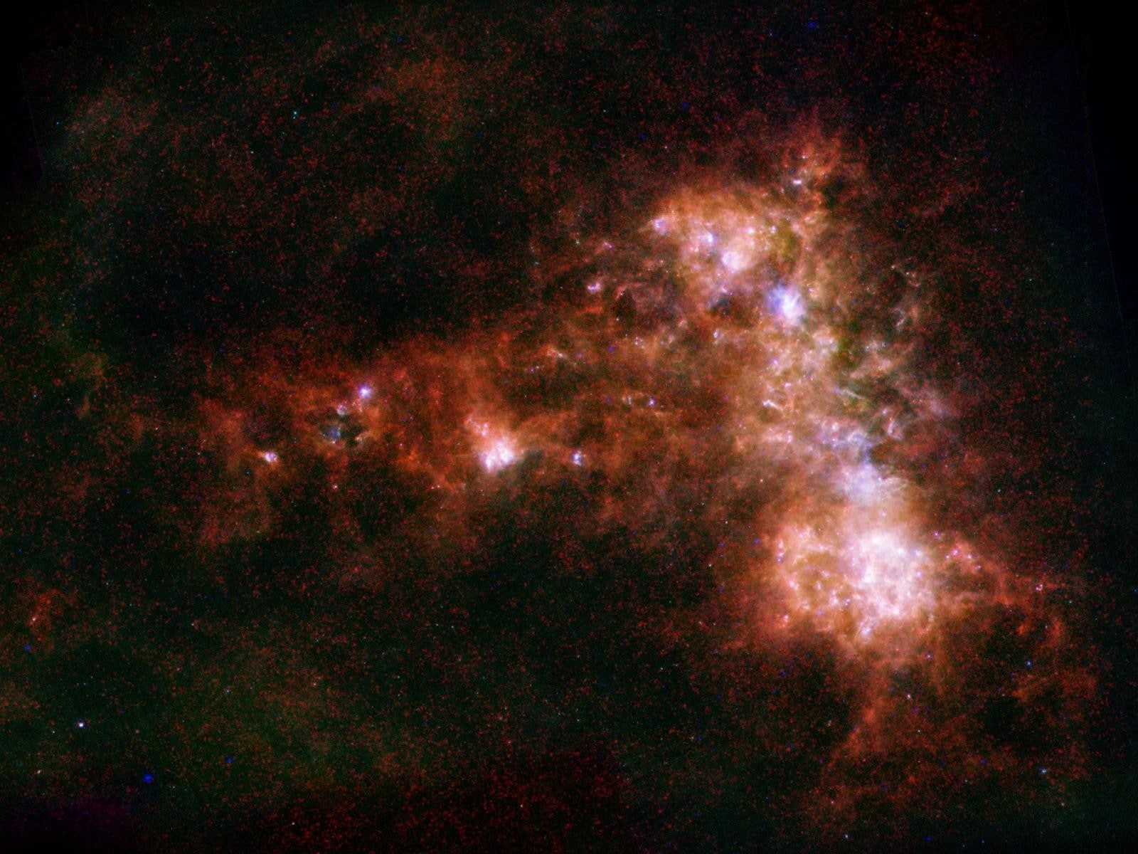space, 720P, nebulae, spitzer, small, cloud, outer, magellanic, telescope, stars, HD Wallpaper