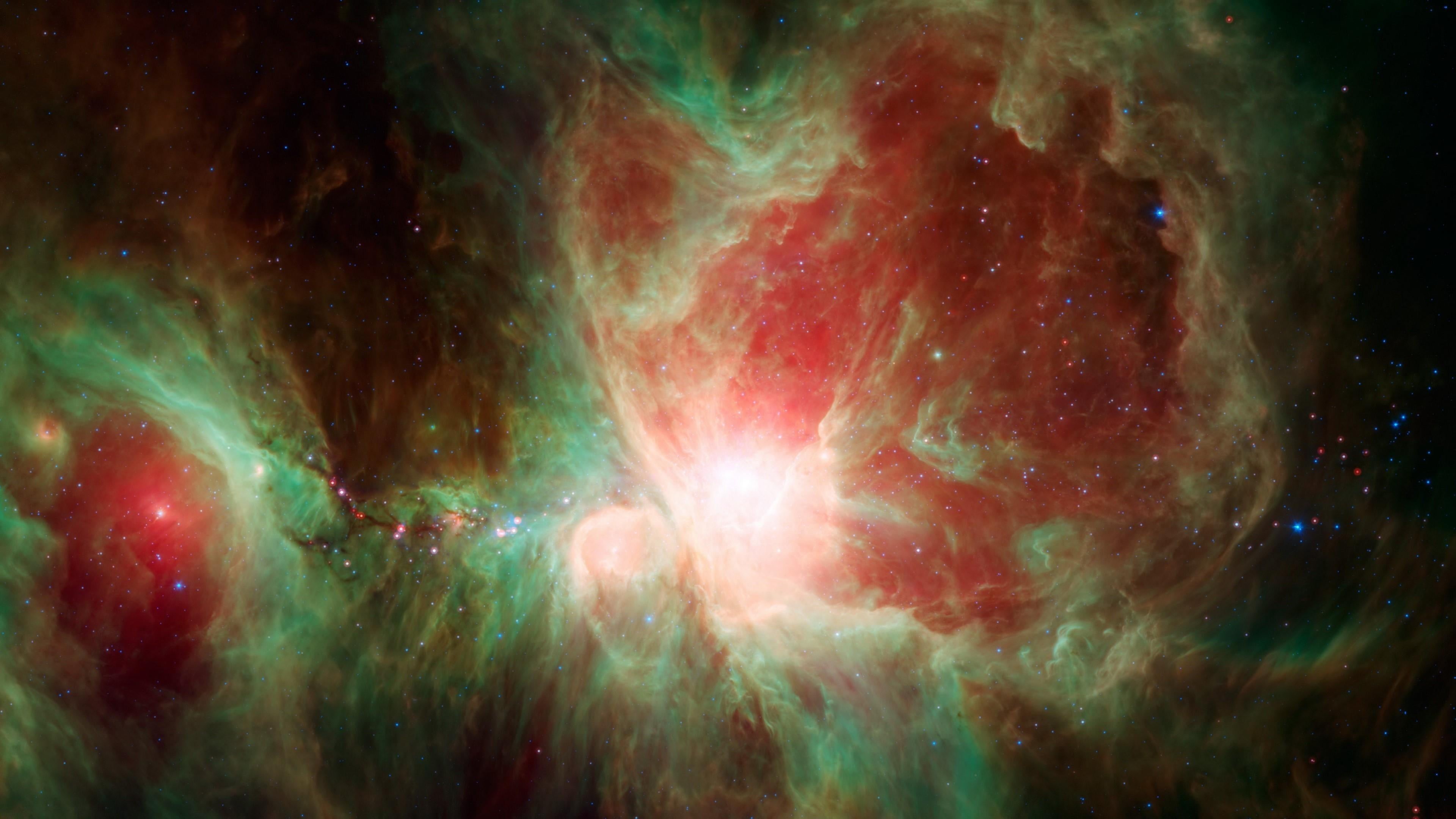 4K, space exploration, mystery, orion nebula, galaxy, green color, outdoors, cloud - sky, star - space, orion, beauty in nature, no people, astronomical object, HD Wallpaper