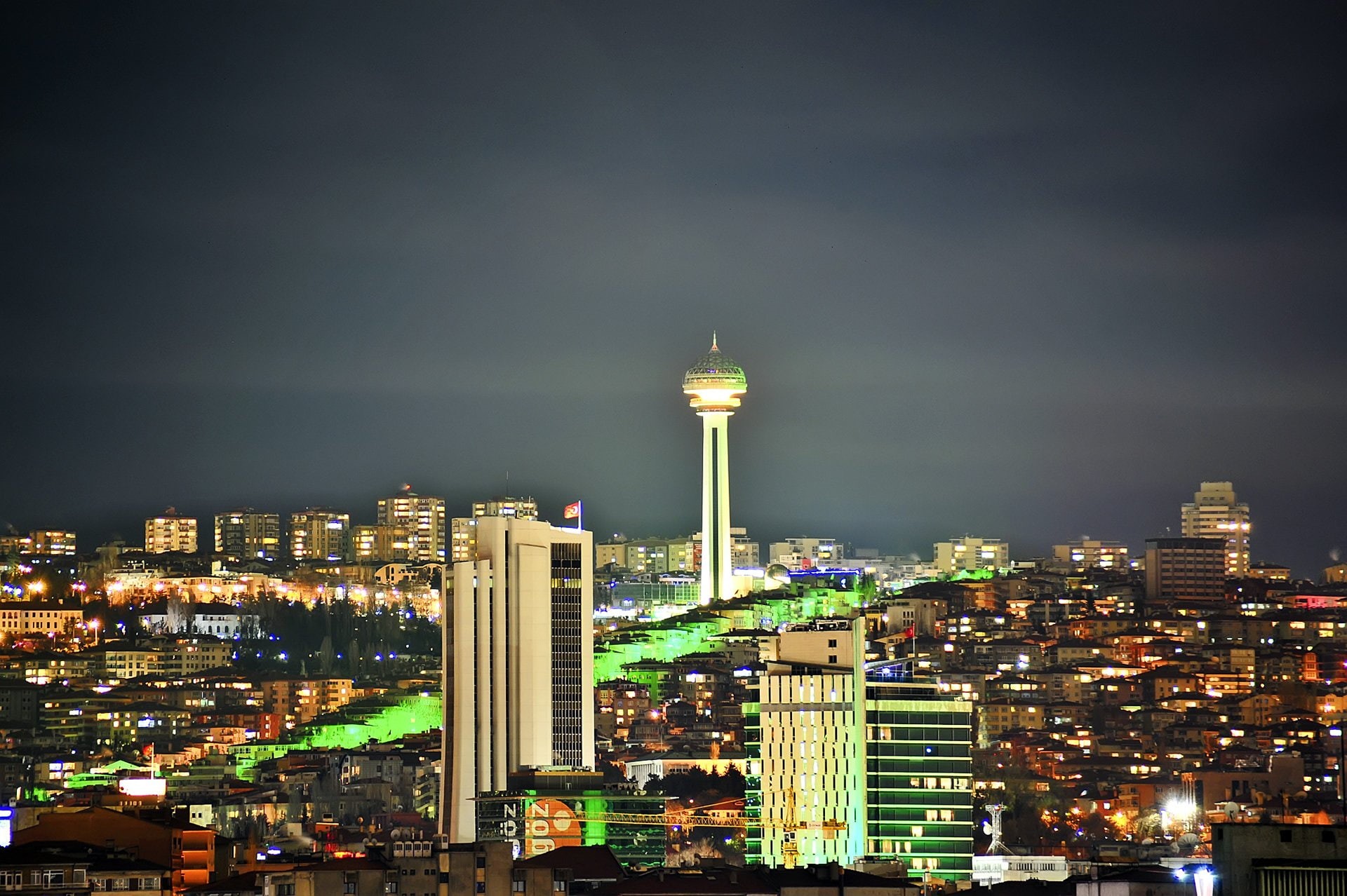 1080P, turquia, ankara, noche, europa, HD Wallpaper