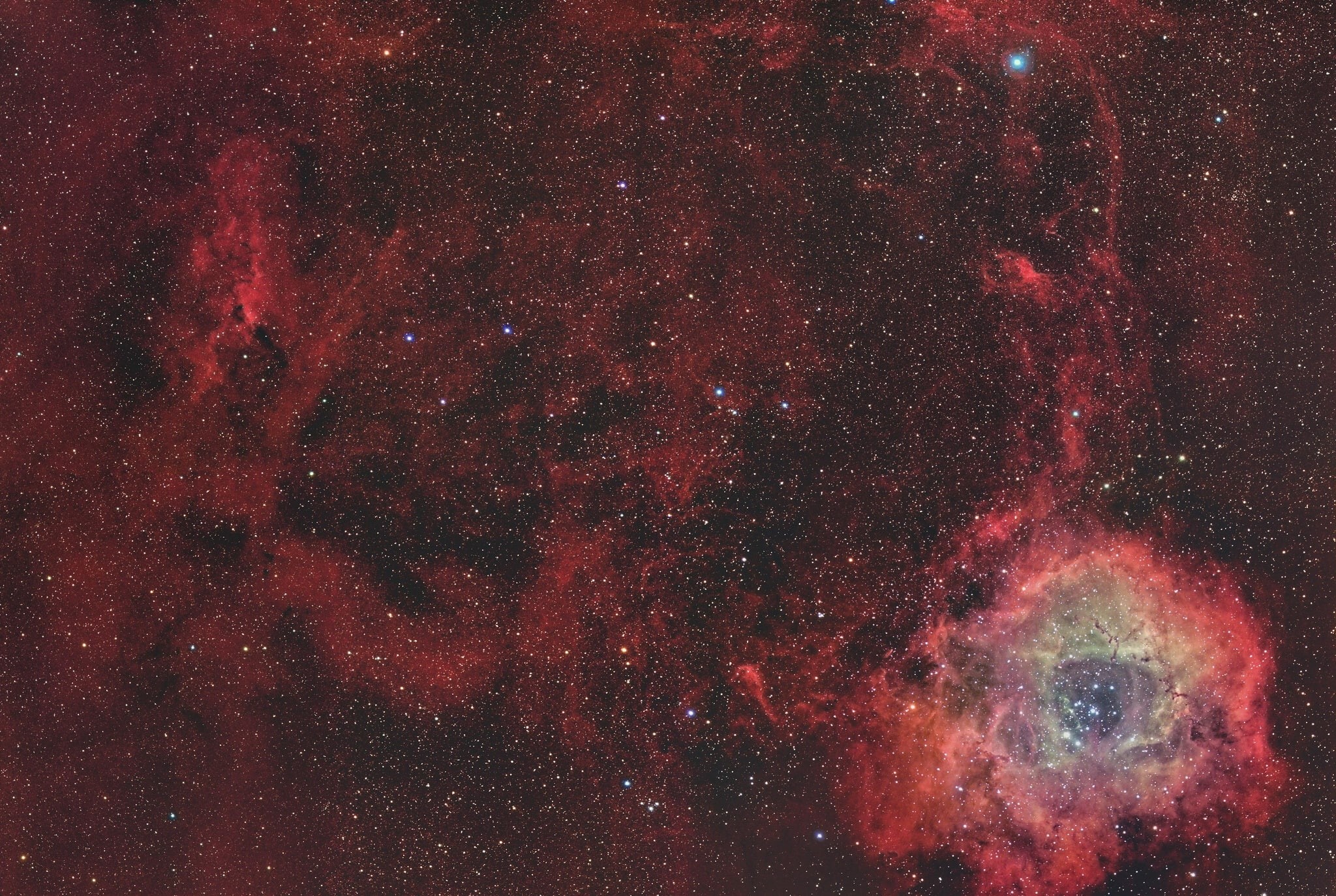 space, Rosette Nebula, stars, 1080P, HD Wallpaper