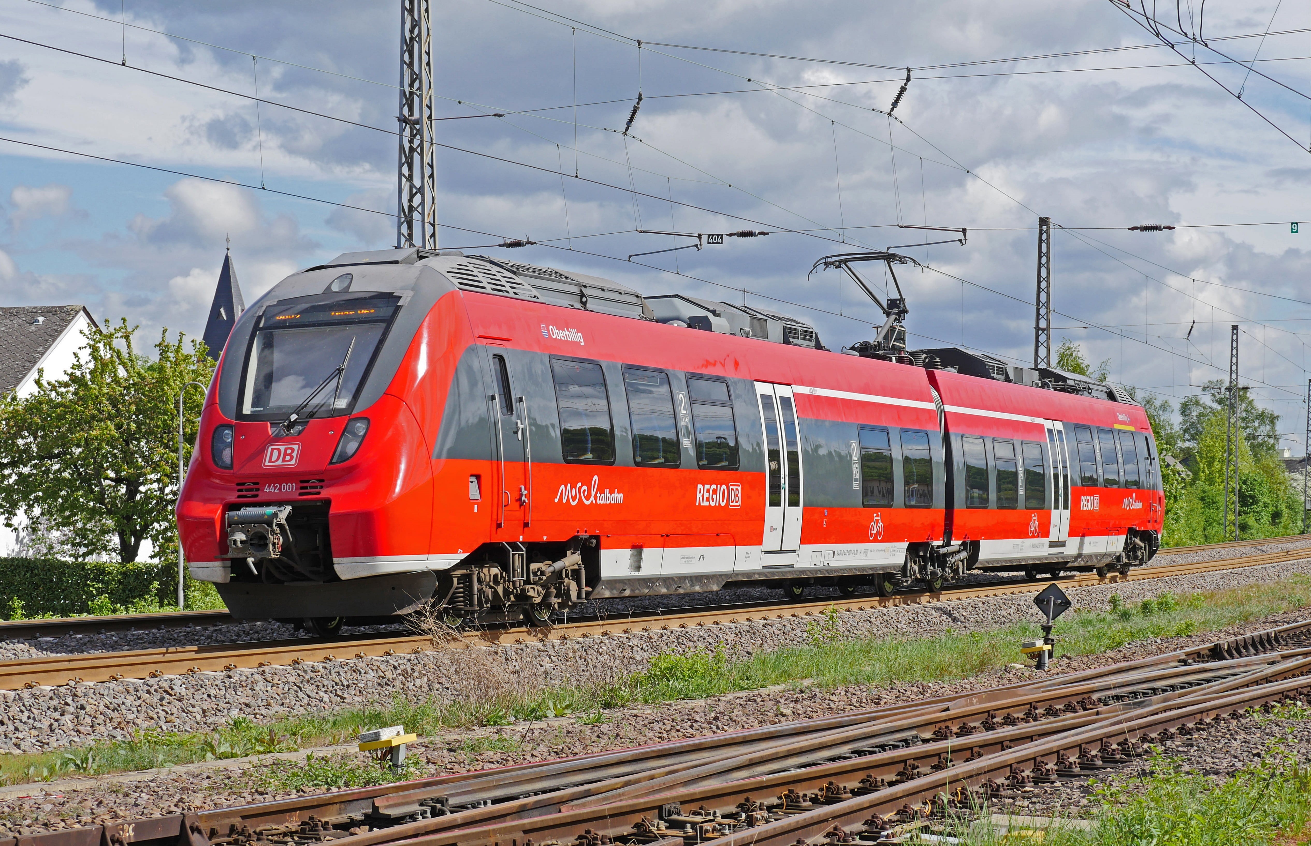 electric locomotive, transportation, red, two-part, mode of transportation, railroad car, conc, journey, train, passenger train, train - vehicle, railroad track, HD Wallpaper