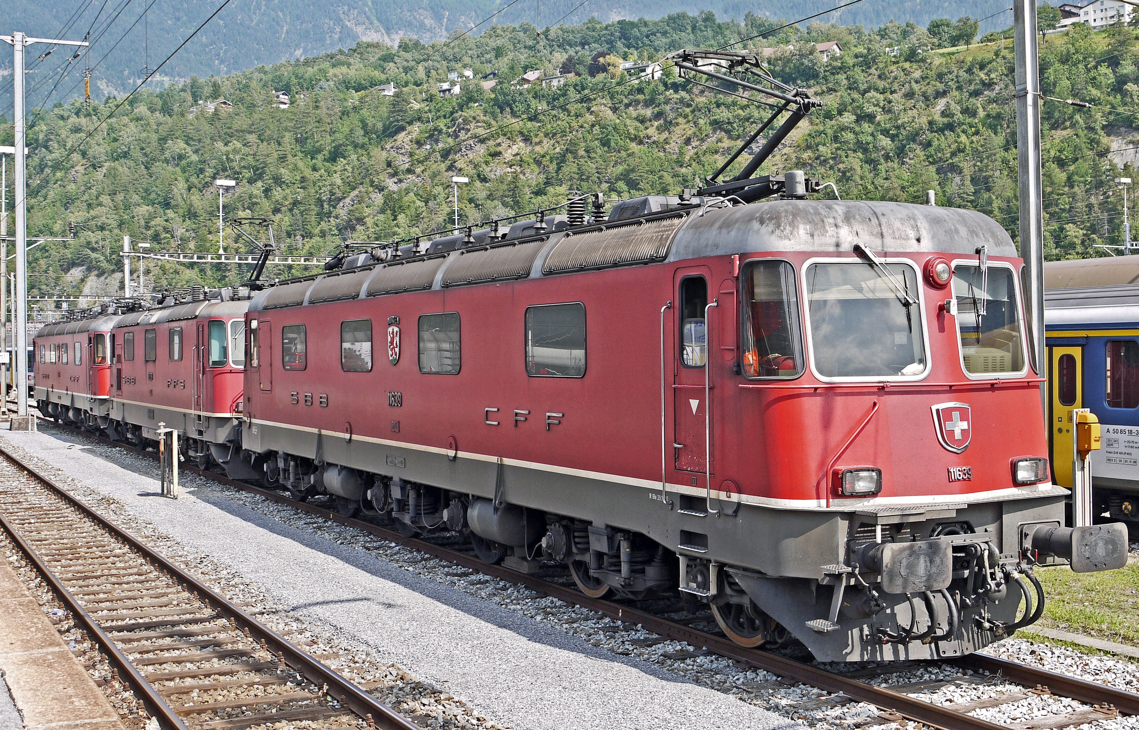 sbb, railway knot, 2K, train, valais, metal, mode of transport, daytime, brig, alpine crossing, rail transportation, land vehicle, passenger, br 421, near, HD Wallpaper