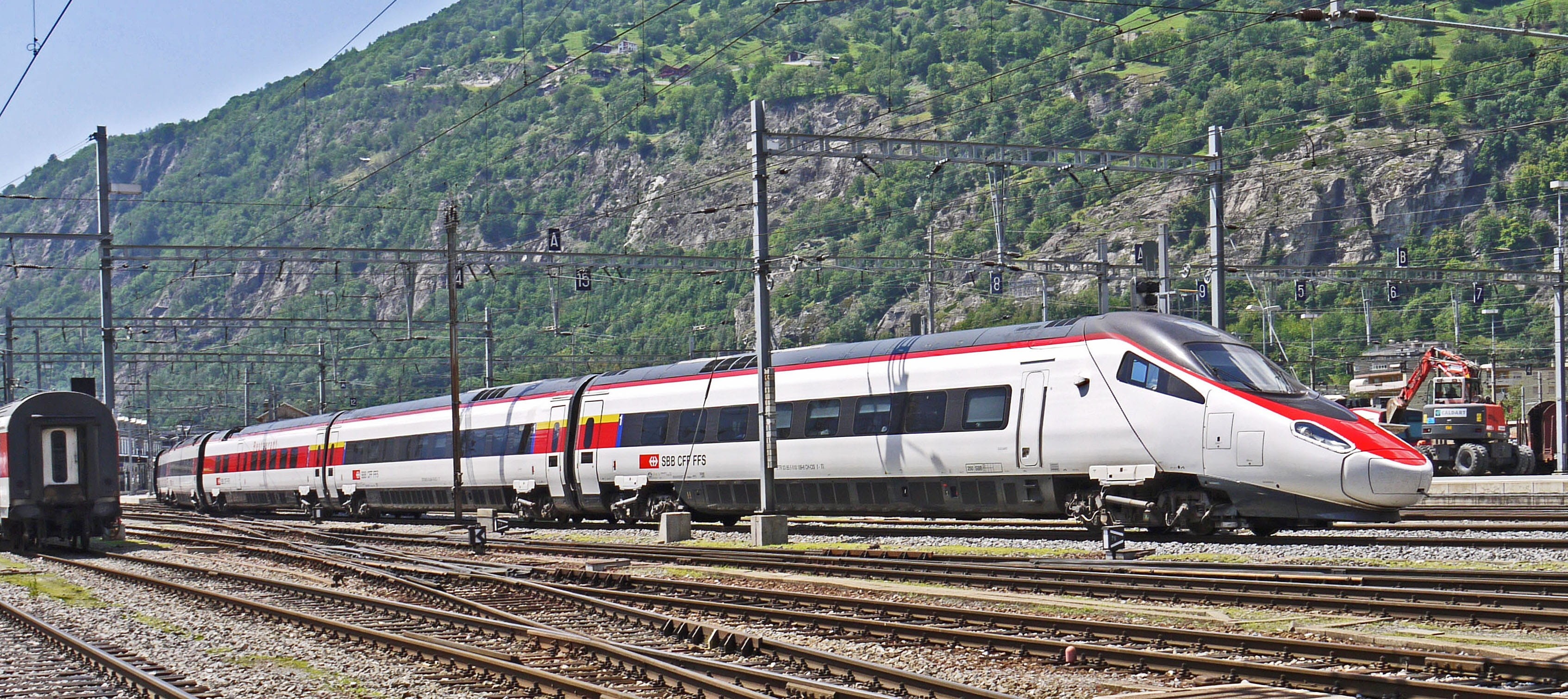 geneva, railway station, railway, streamlined, valais, train, plant, milan, simplon tunnel, 2K, central station, ice, journey, etr 610, ffs, remote traffic, HD Wallpaper