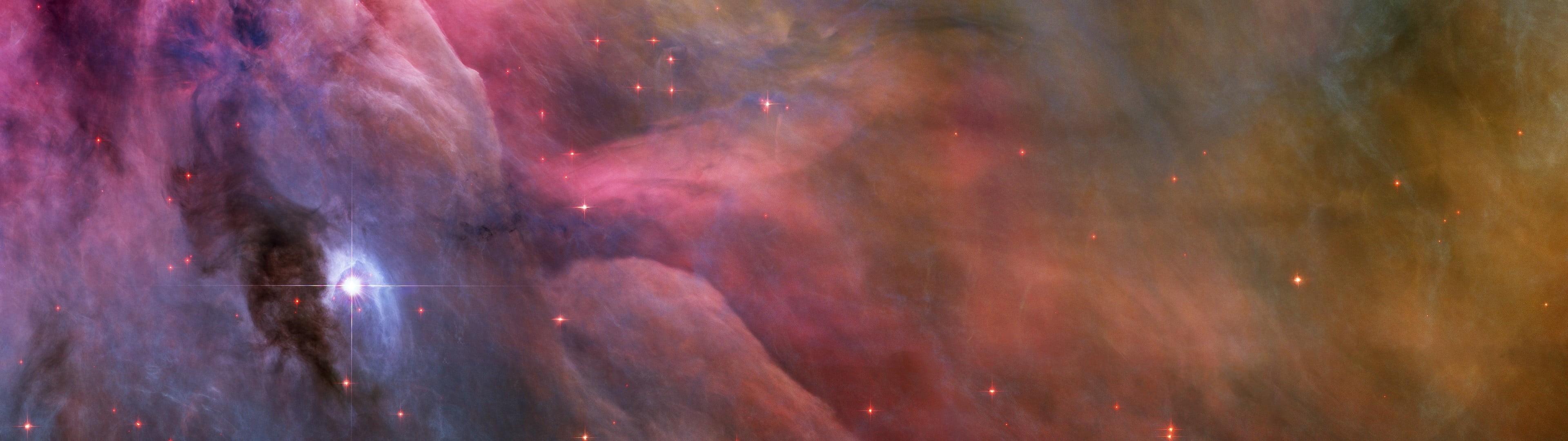 pink color, night, 4K, multicolored, star - space, full frame, universe, space, blurred motion, backgrounds, colorful, motion, multiple display, HD Wallpaper