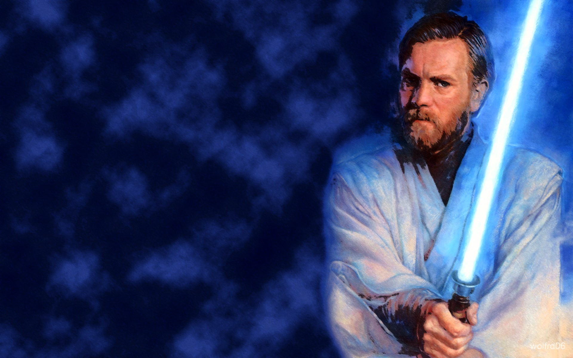 Star Wars, 1080P, blue, laser sword, Obi-Wan " Ben" Kenobi, Obi-WAN Kenobi, Jedi, HD Wallpaper