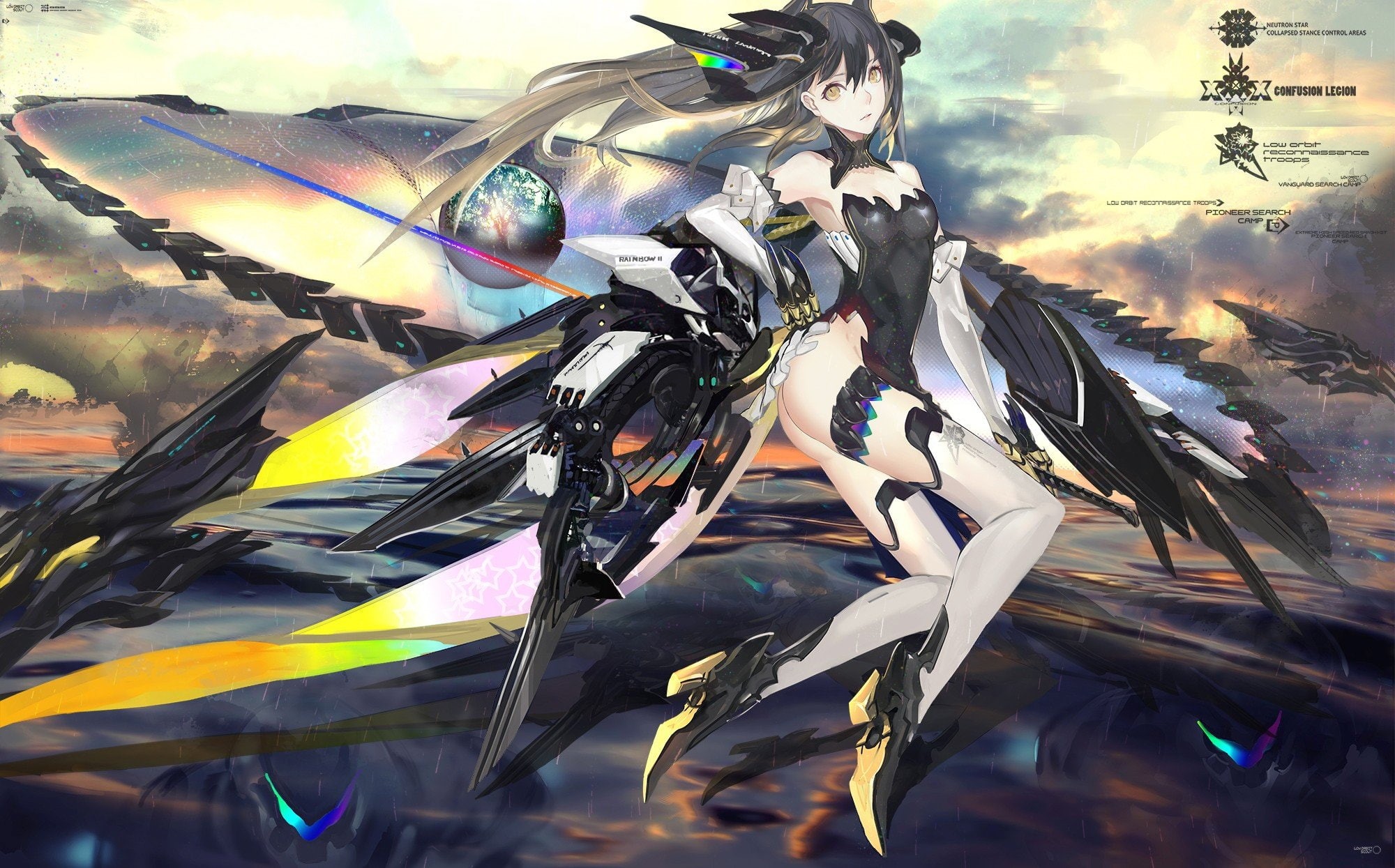 1080P, Anime Girls, animal themes, beauty in nature, thigh, Mecha Girls, day, multi colored, highs, large group of objects, nature, outdoors, sky, sunlight, HD Wallpaper