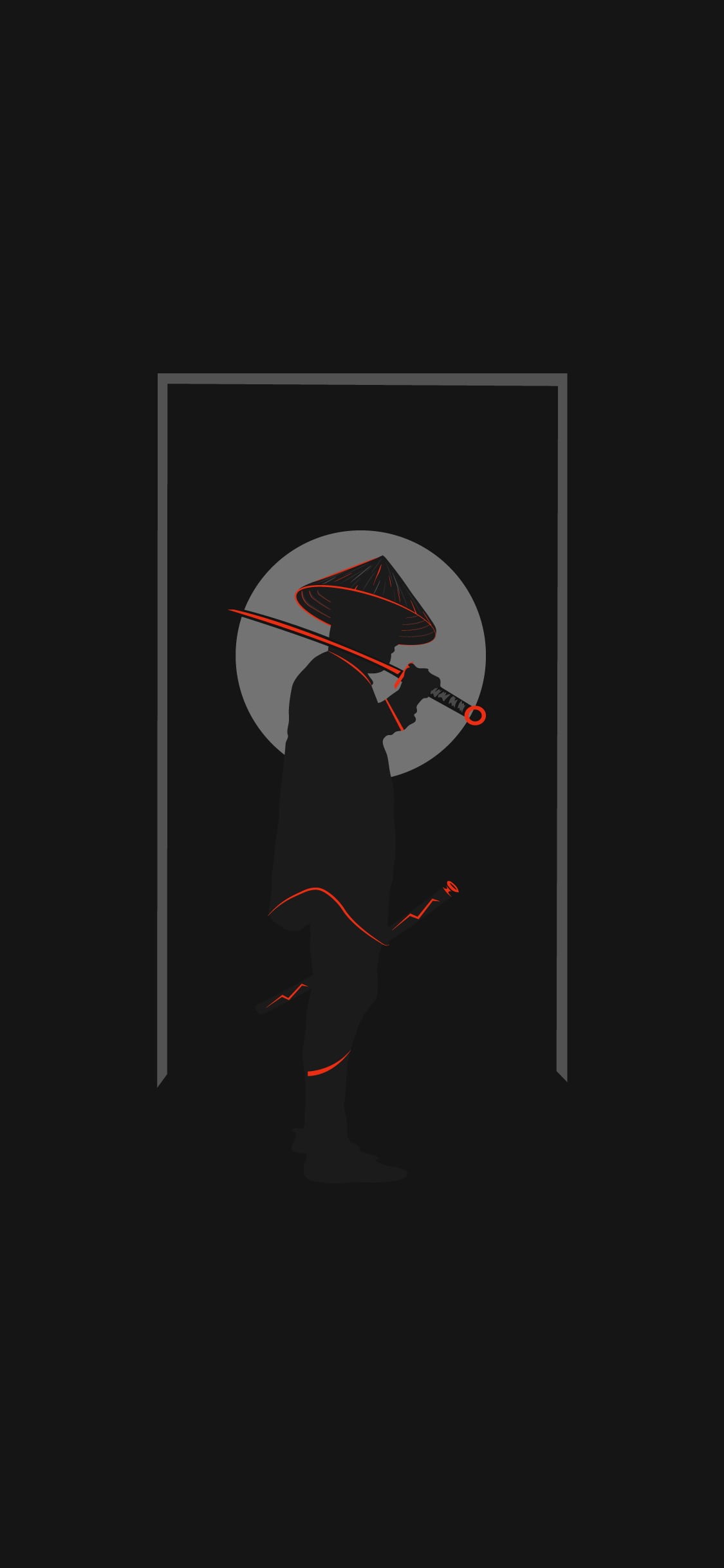 neon green, 1080P, samurai, illustration, Ninja, digital, Moon, sword, swordsman, minimalism, modern, neon, Ronin, katana, antographics, neon glow, laser, Phone HD Wallpaper