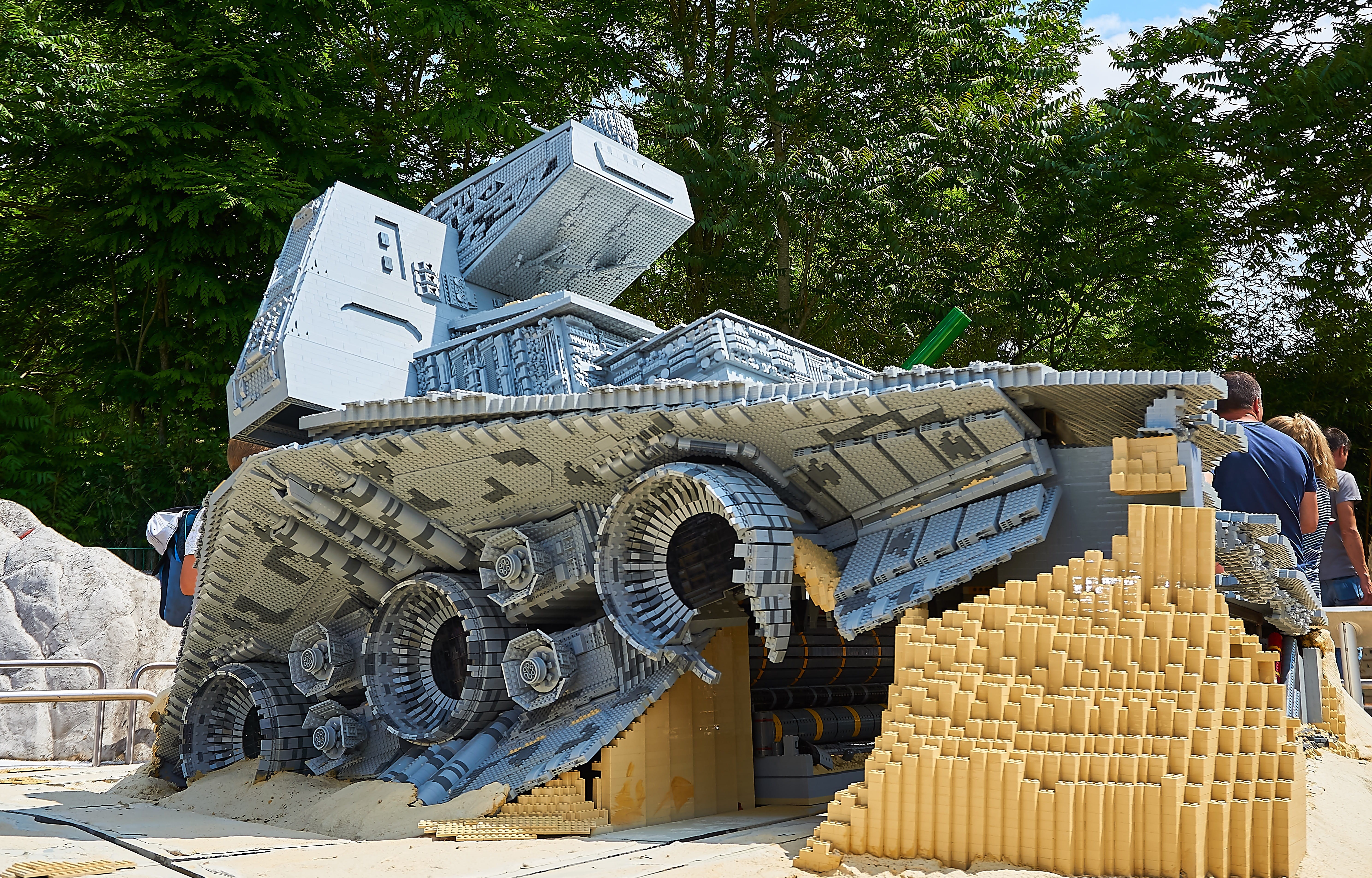 lego blocks, spaceship, theme park, men, creativity, sculpture, art and craft, built structure, statue, incidental people, outdoors, craft, jedi, real people, HD Wallpaper