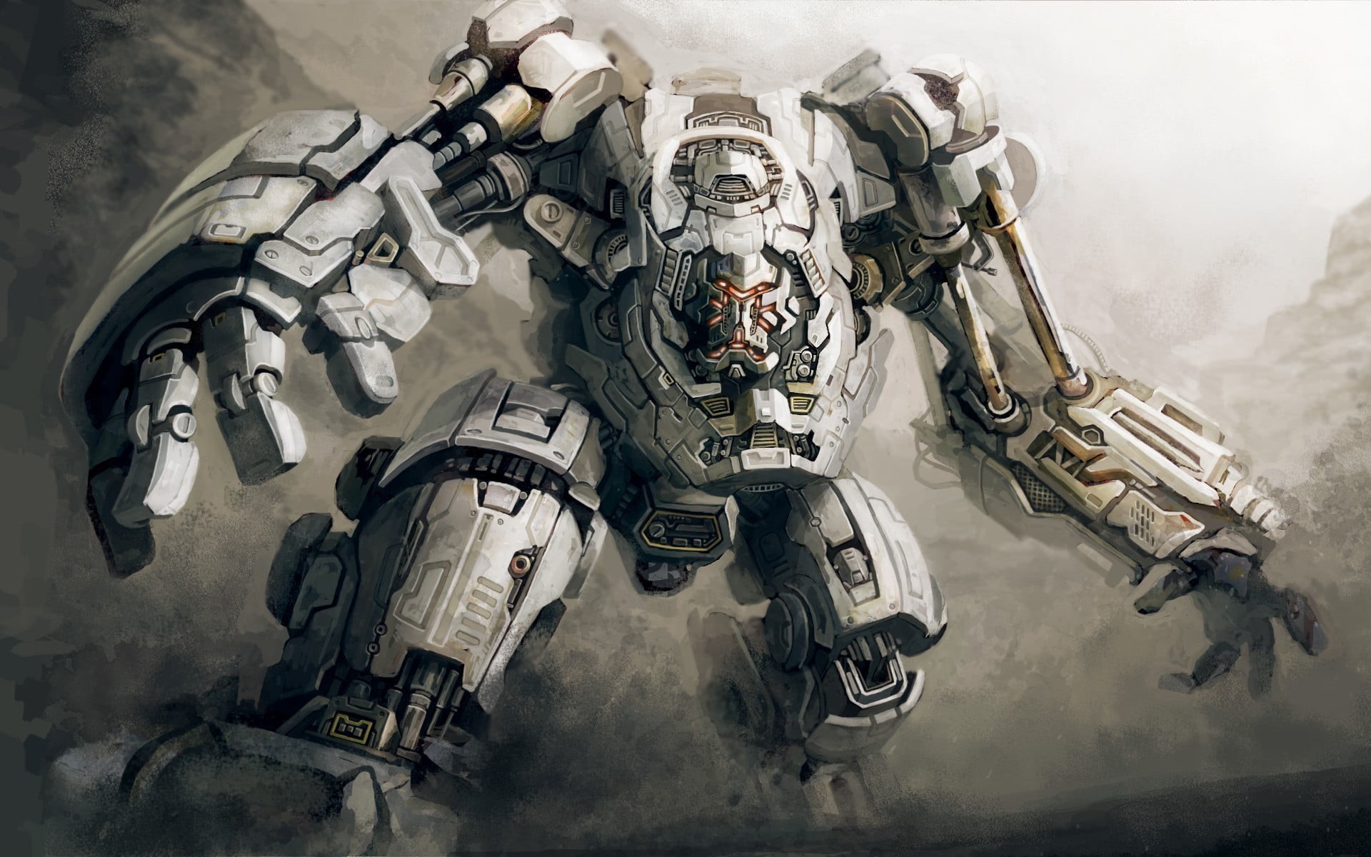 cyborg, smoke - physical structure, toy Soldier, alien, day, george Lucas, Super Robot Wars, war, 1080P, suit of Armor, transportation, power, B, aggression, HD Wallpaper