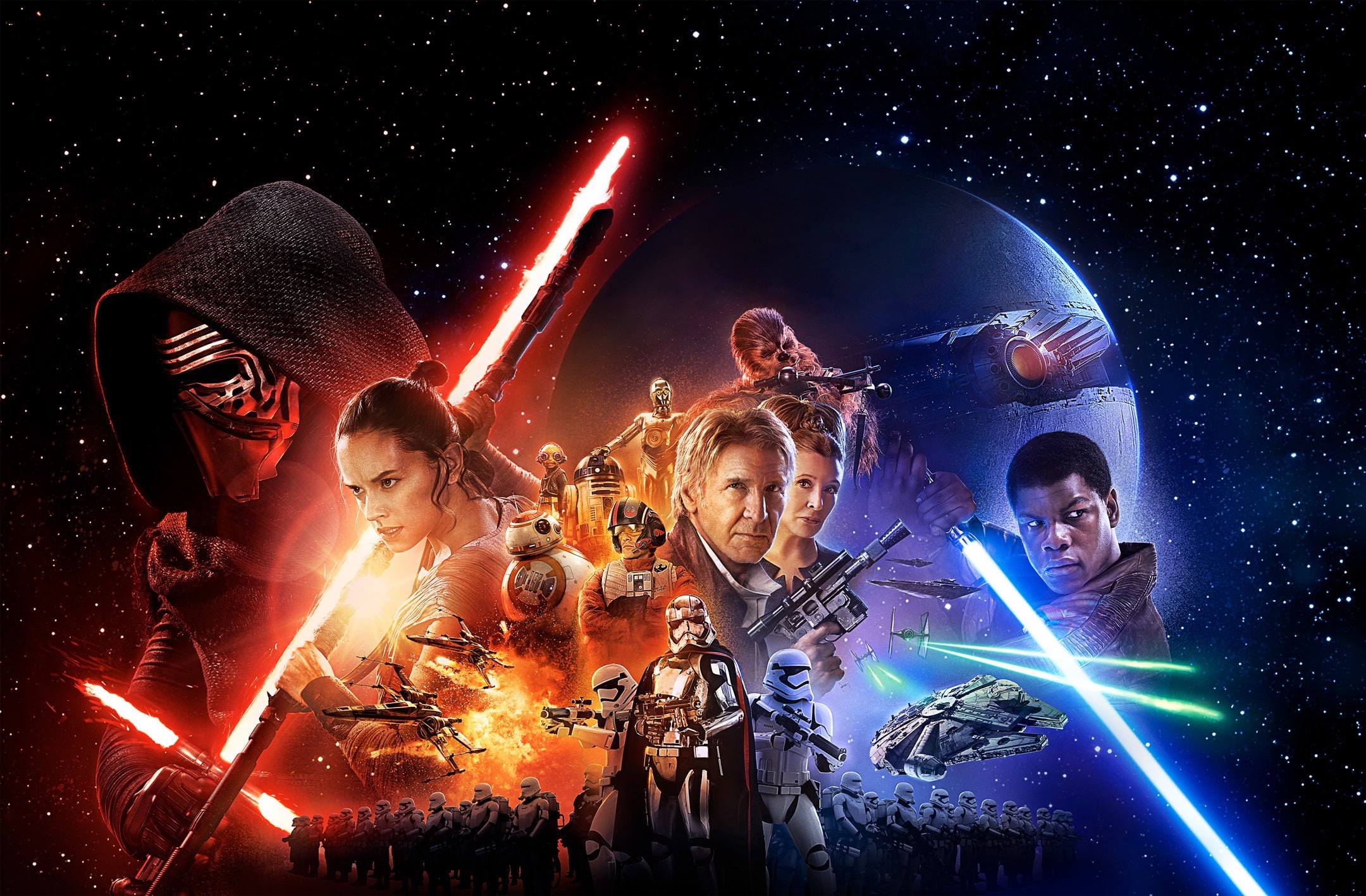 Captain Phasma, fun, illuminated, sparks, caucasian Ethnicity, Han solo, teenager, Kylo Ren, arts culture and entertainment, John Boyega, joy, friendship, HD Wallpaper