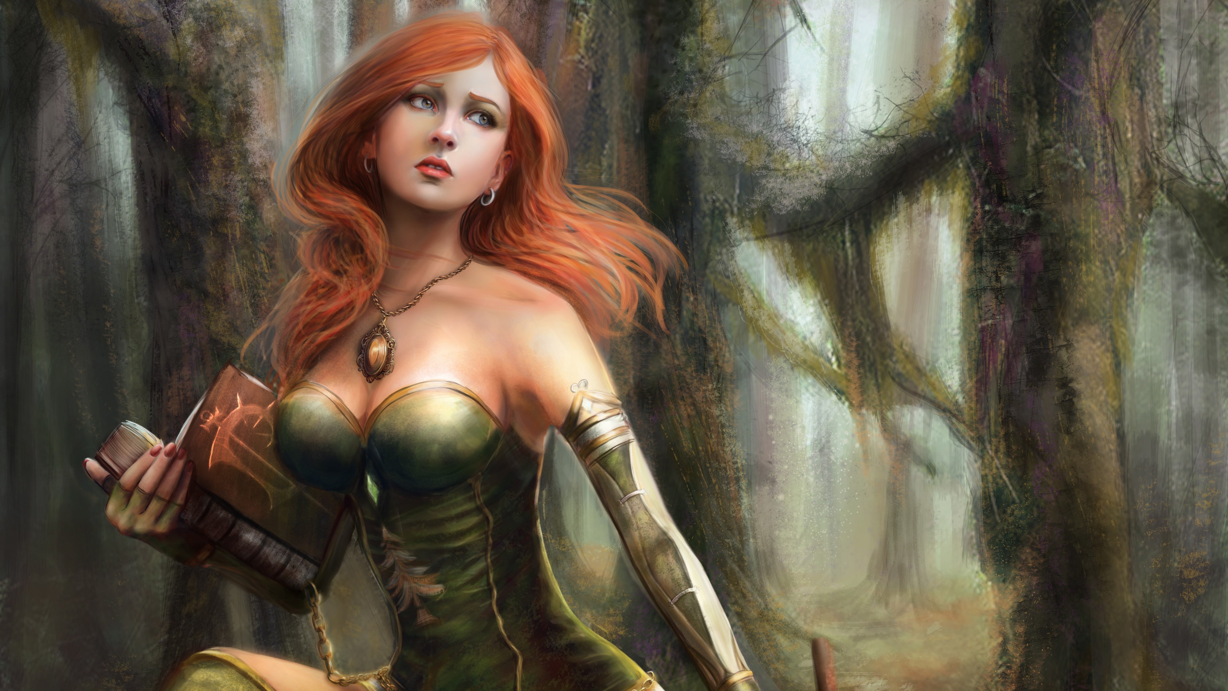 Girl With Weapon, 88 Girl, 4K, redhead, HD Wallpaper