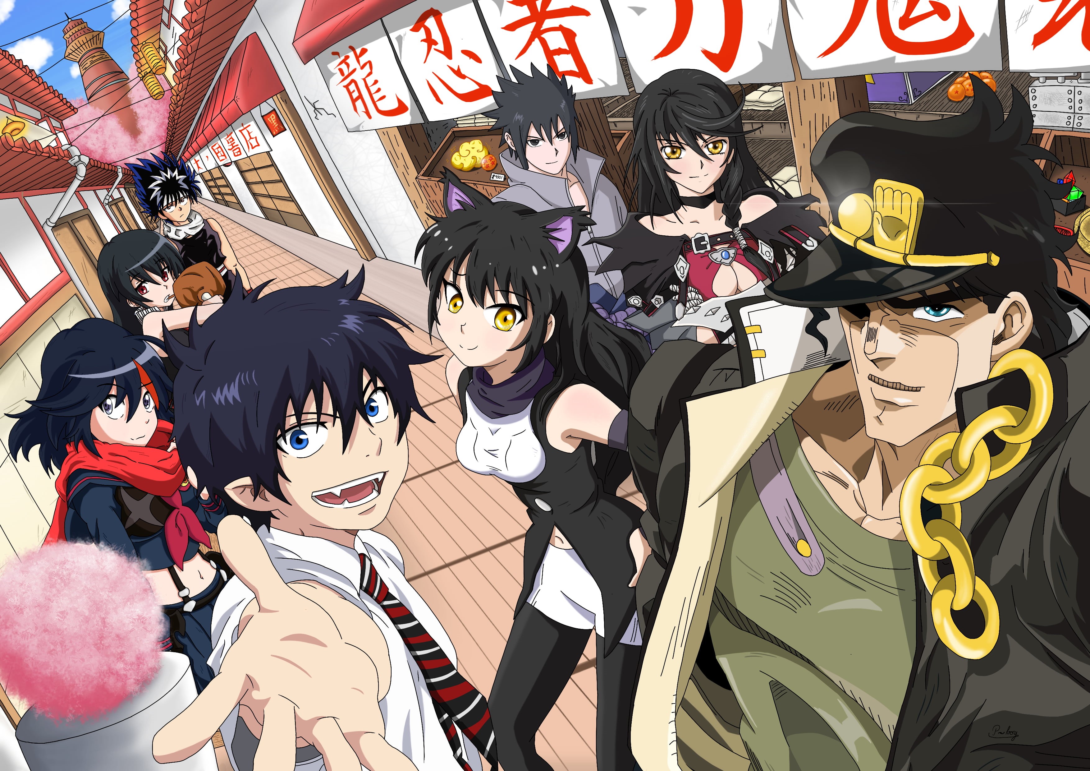 Matoi Ryuuko, RWBY, 2K, Tales of Berseria, Kill la Kill, Blue Exorcist, Okumura Rin, Uchiha Sasuke, Akame, JoJos Bizarre Adventure: Stardust Crusaders, HD Wallpaper