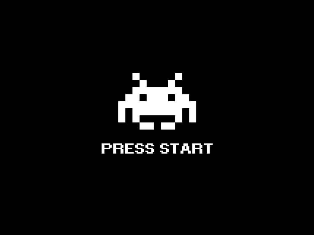 solution, architecture, Space Invaders, western script, no people, copy space, black background, communication, technology, modern, digital art, indoors, HD Wallpaper