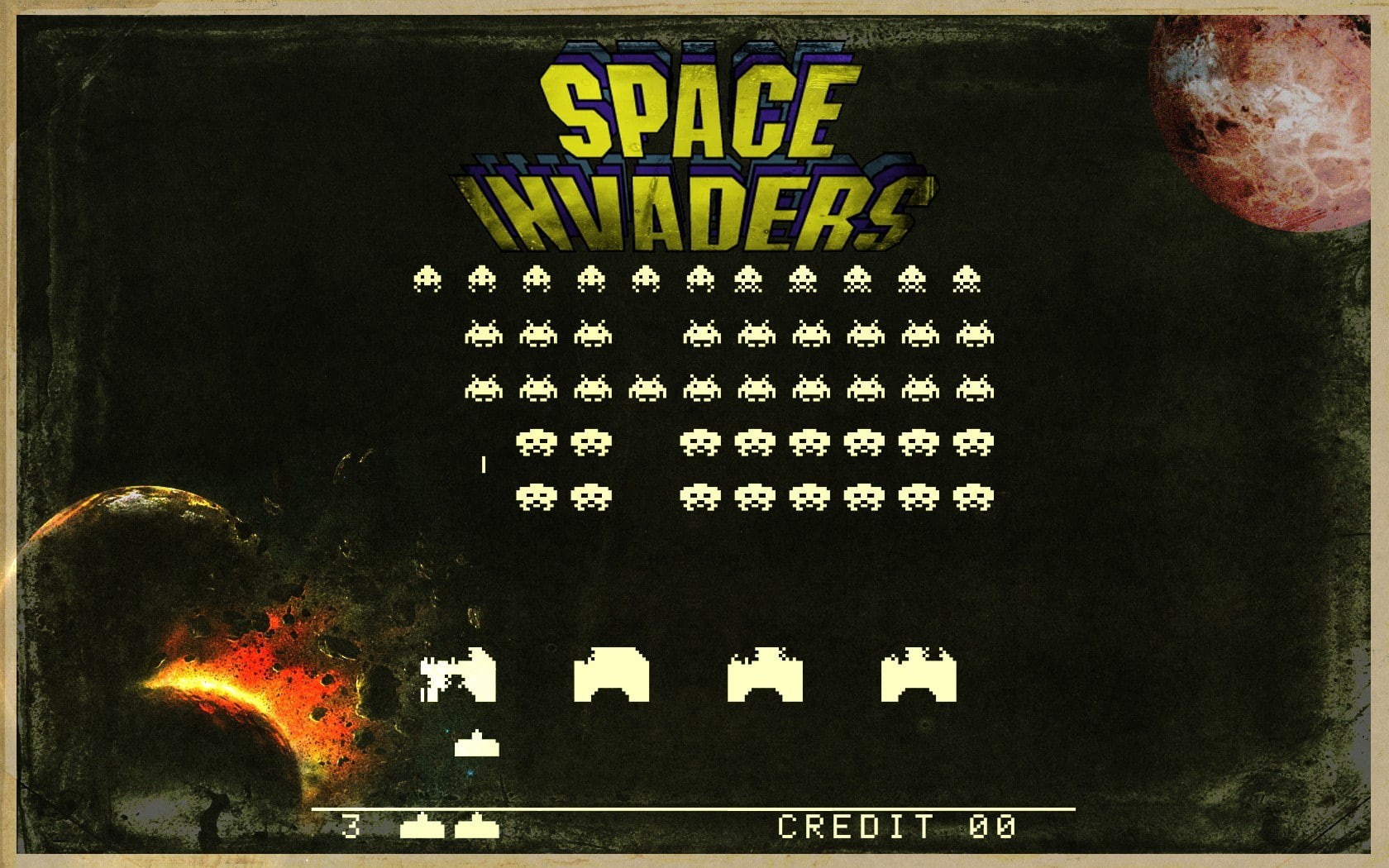 video games, retro games, Space Invaders, digital art, 720P, HD Wallpaper