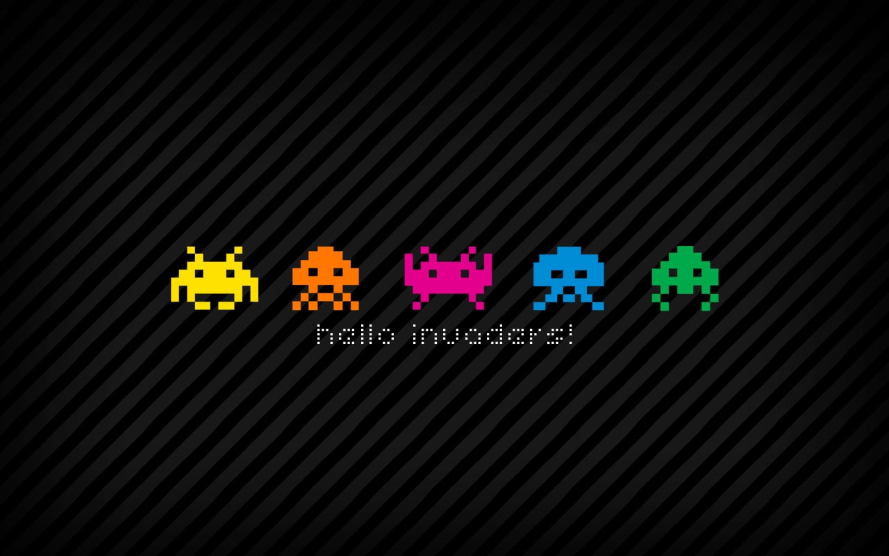 hd, black, space, invaders, 720P, video games, HD Wallpaper