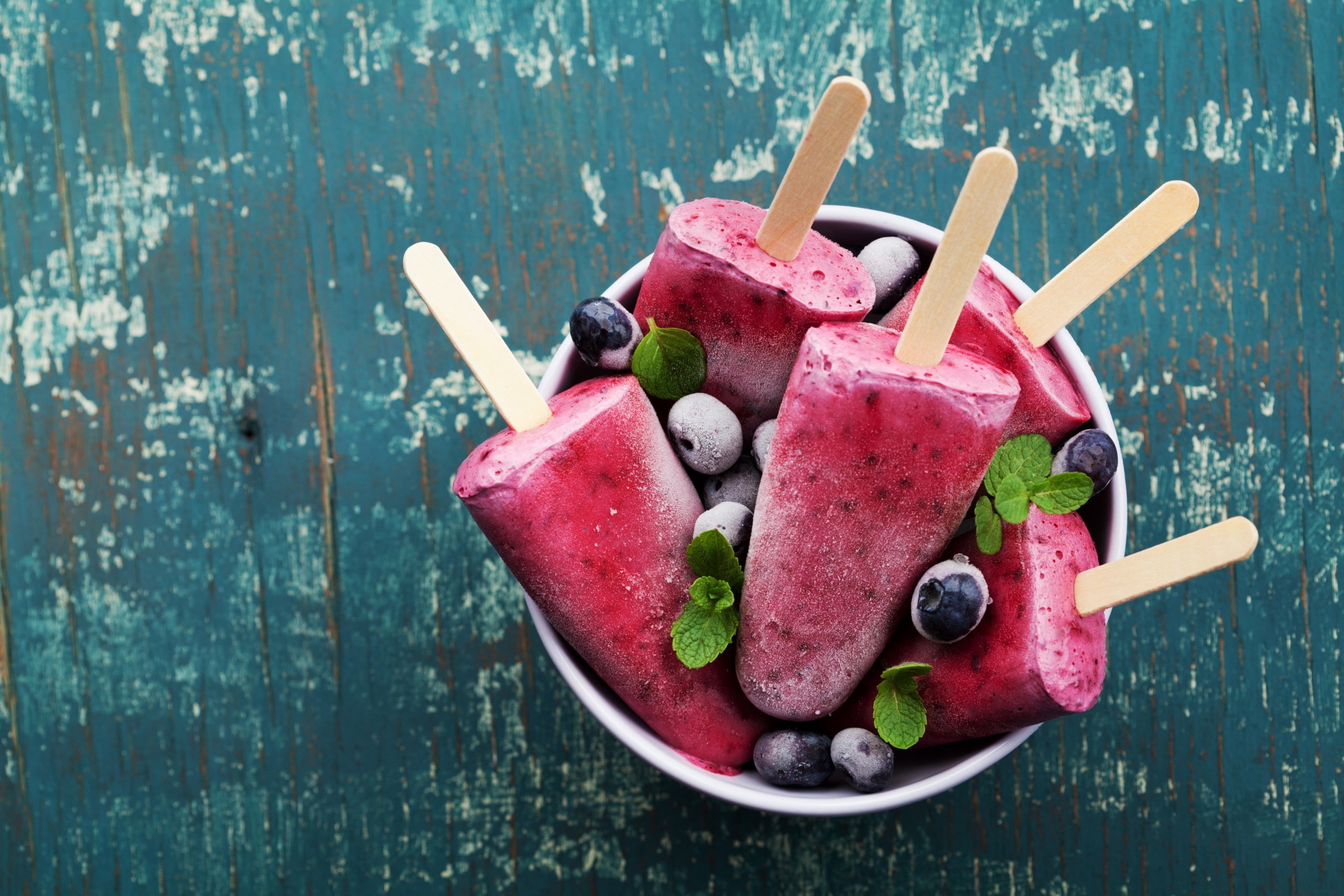 dessert, food, 2K, fruit, blueberries, popsicle, HD Wallpaper