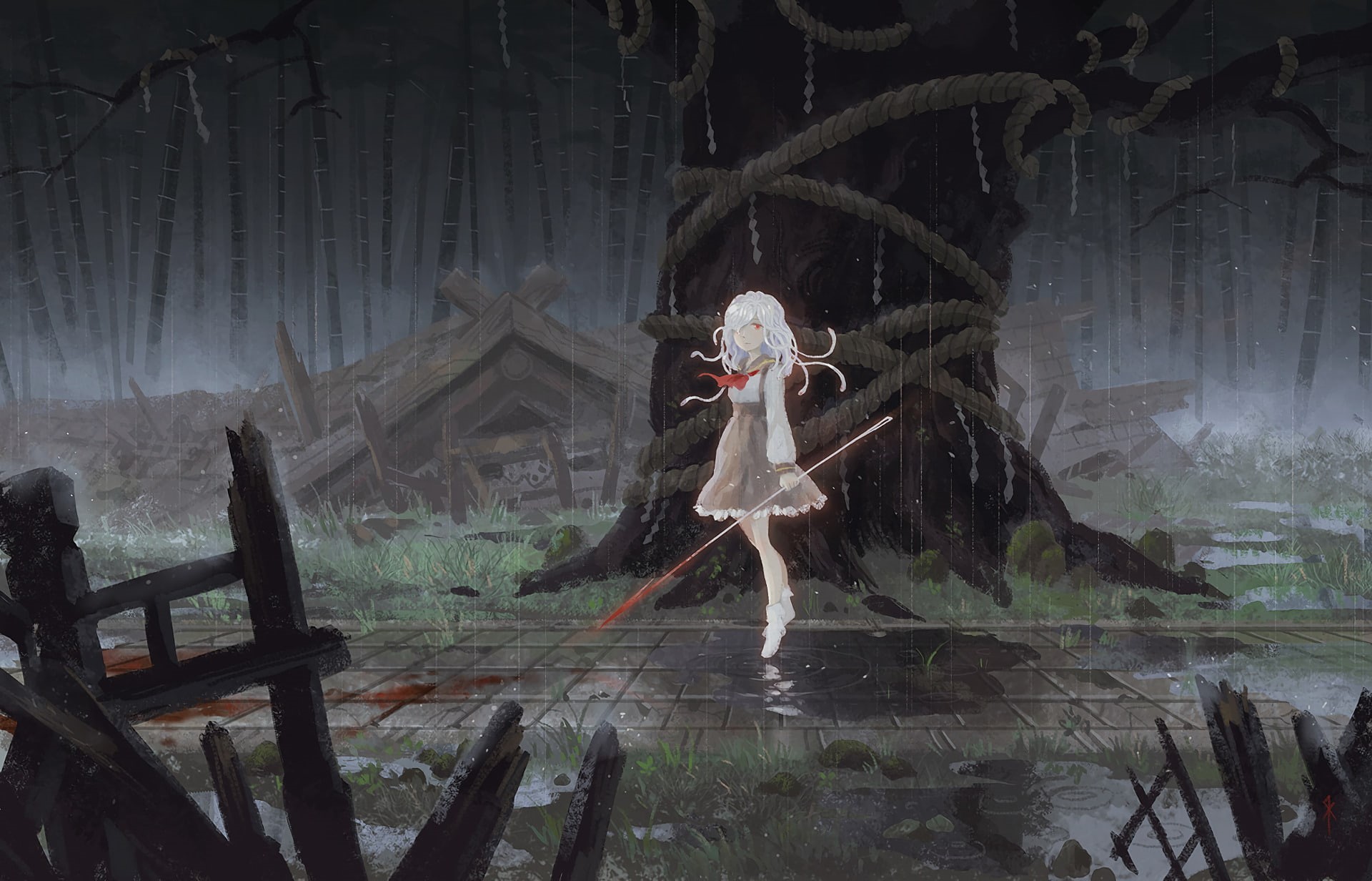 Monogatari (Series), Nadeko Sengoku, Anime, 1080P, Nadeko Medusa, HD Wallpaper