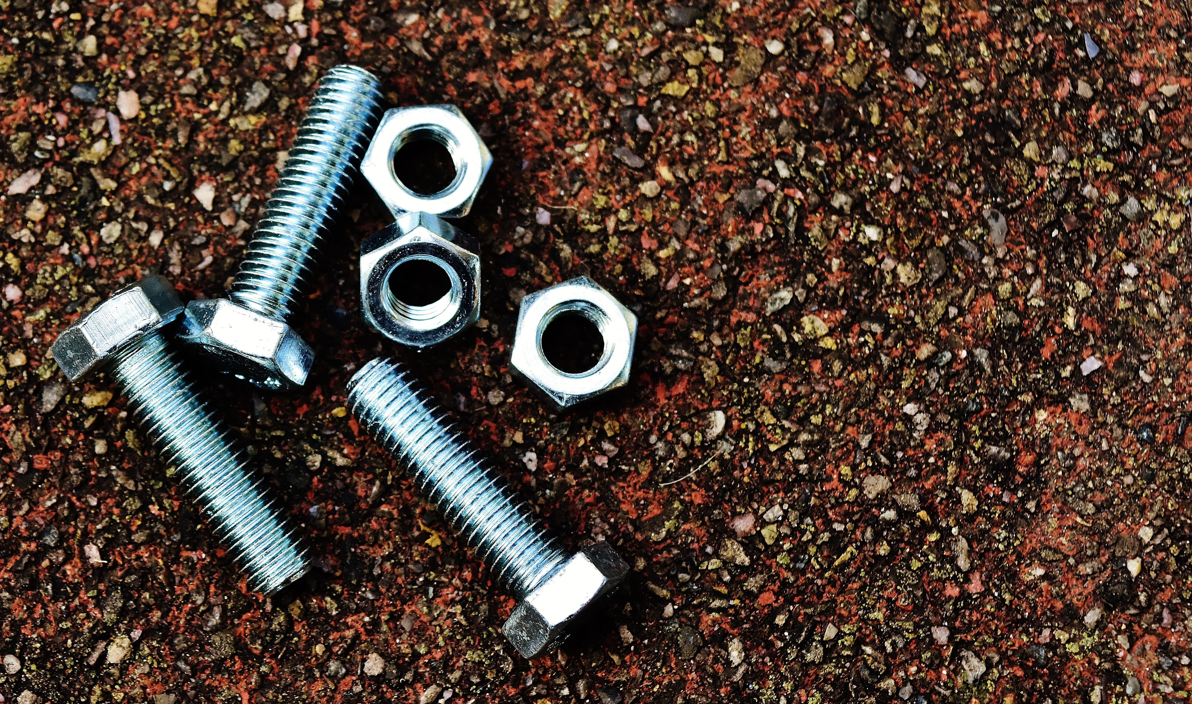 nut - fastener, indoors, metal, high angle view, photo, no people, equipment, variation, choice, sharp, bolts, land, large group of objects, nuts, silver, HD Wallpaper