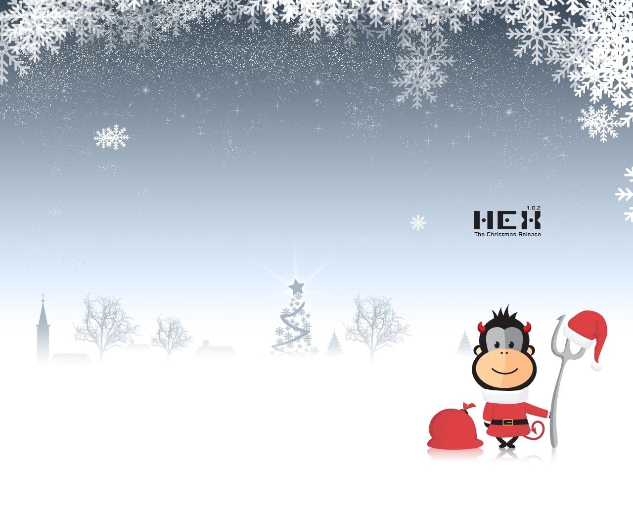 copy space, celebration, 720P, decoration, snowflake, music, cultures, santa Claus, cute, ice, digital, no people, new year, sky, holiday, hat, HD Wallpaper