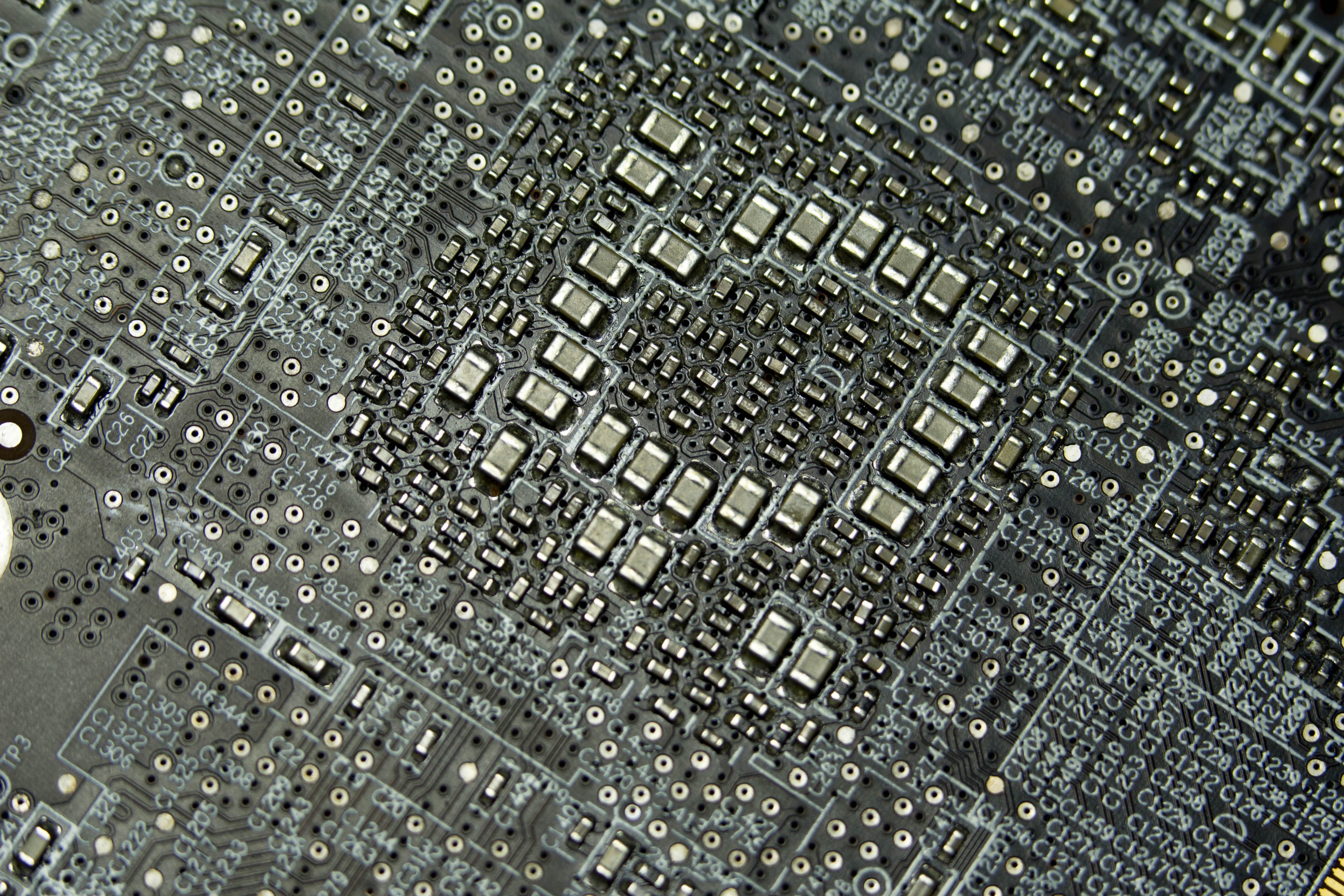 indoors, motherboard, text, day, rough, computer chip, solder, mainboard, high angle view, pcb, 5K, transistors, close-up, western script, logicboard, HD Wallpaper