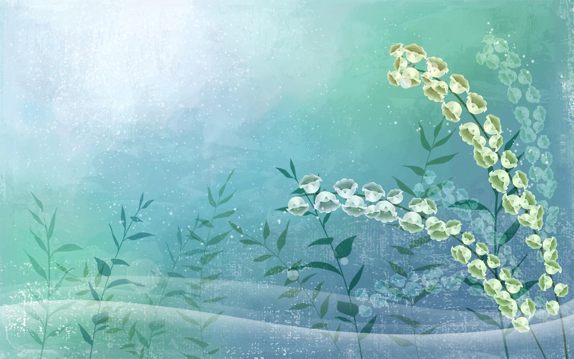 3d and abstract, 1080P, nature, flowers, vector, vector art, flower, x264, art, HD Wallpaper