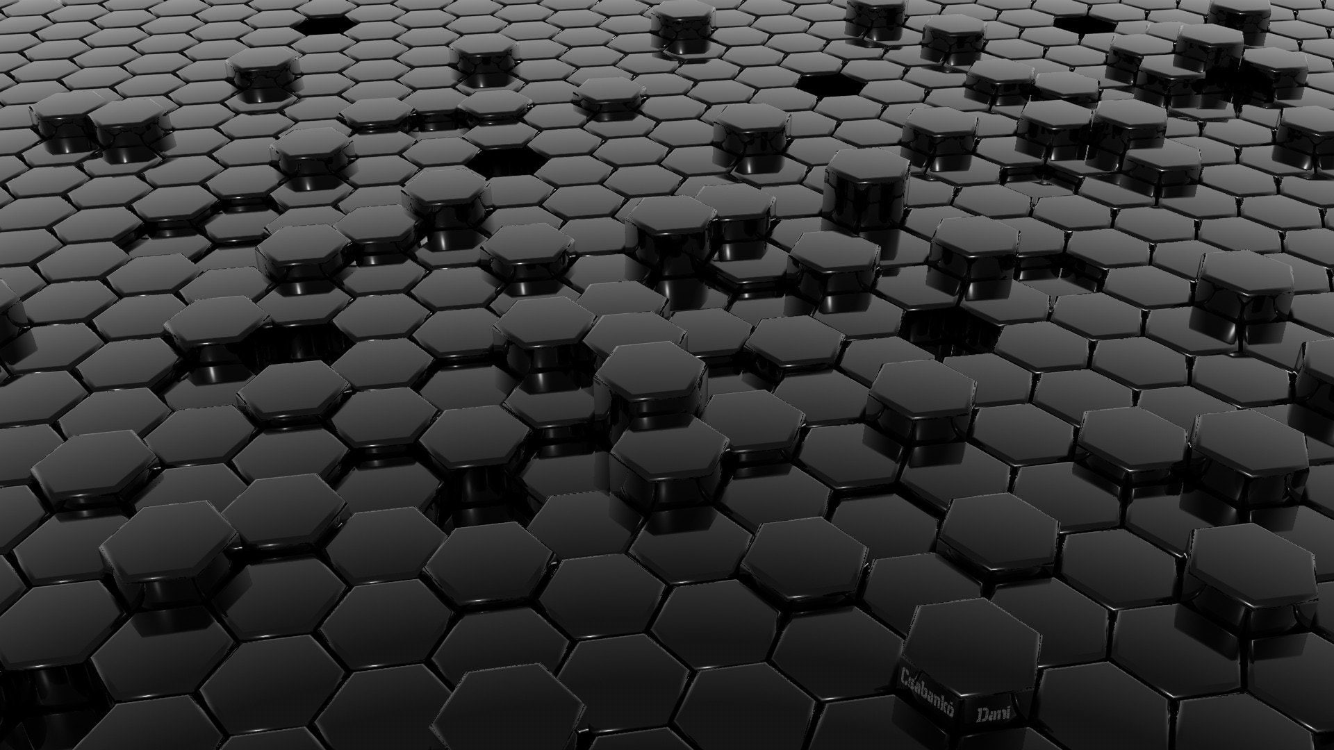 3D, Abstract, Digital Art, Artistic, Hexagon, 1080P, 3D Art, Black, HD Wallpaper