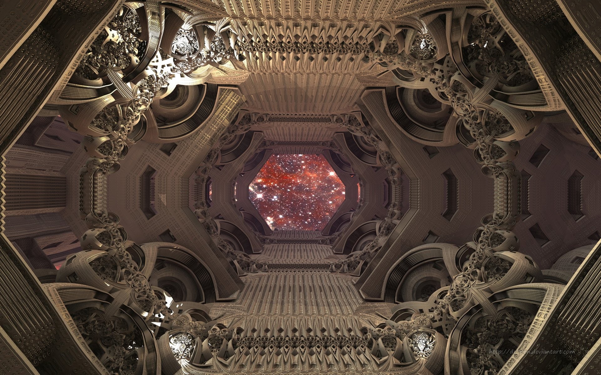 Sci Fi, CGI, 3D, Brown, Fractal, Mandelbulb 3D, Digital Art, 1080P, Artistic, Abstract, HD Wallpaper