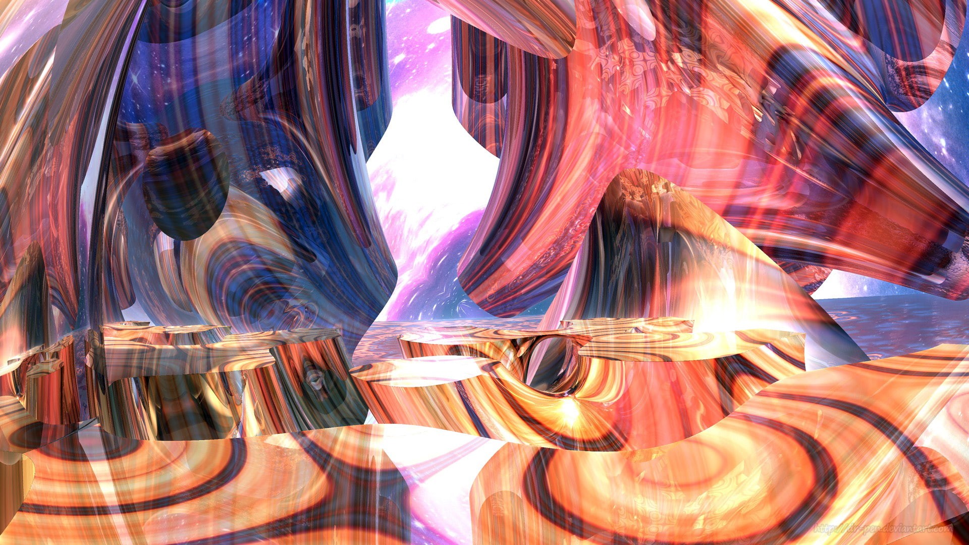 Mandelbulb 3D, Fractal, 3D, Abstract, Space, CGI, Digital Art, 1080P, Pink, Artistic, HD Wallpaper