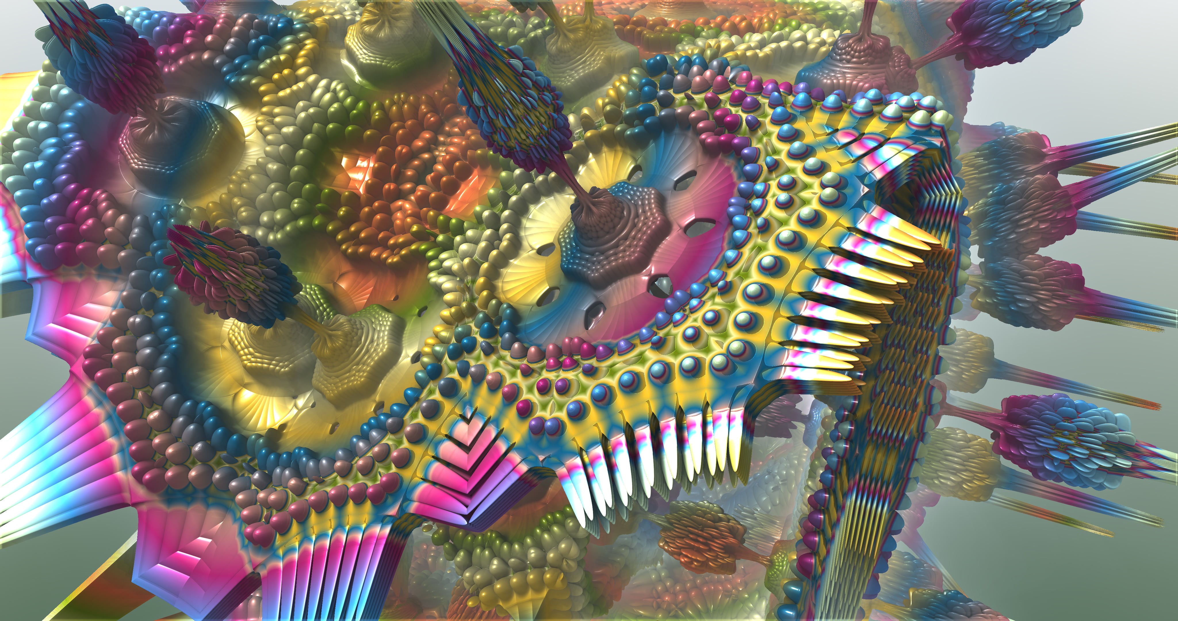 3D fractal, Mandelbulber, 4K, fractal, HD Wallpaper