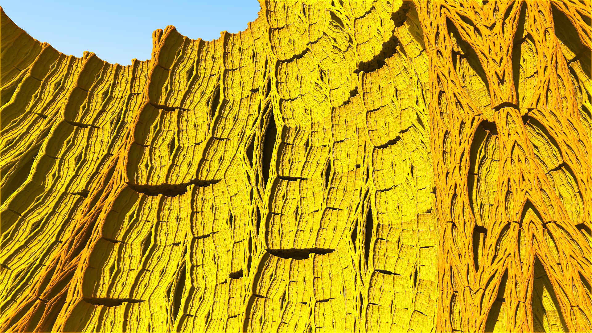Rock, Fractal, Abstract, 3D, Mandelbulber 3D, Digital Art, Yellow, 1080P, HD Wallpaper