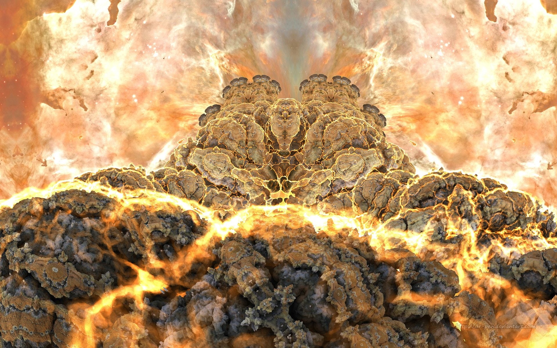 Digital Art, Artistic, Abstract, 1080P, CGI, Fractal, Mandelbulb 3D, Glow, Nebula, 3D, HD Wallpaper