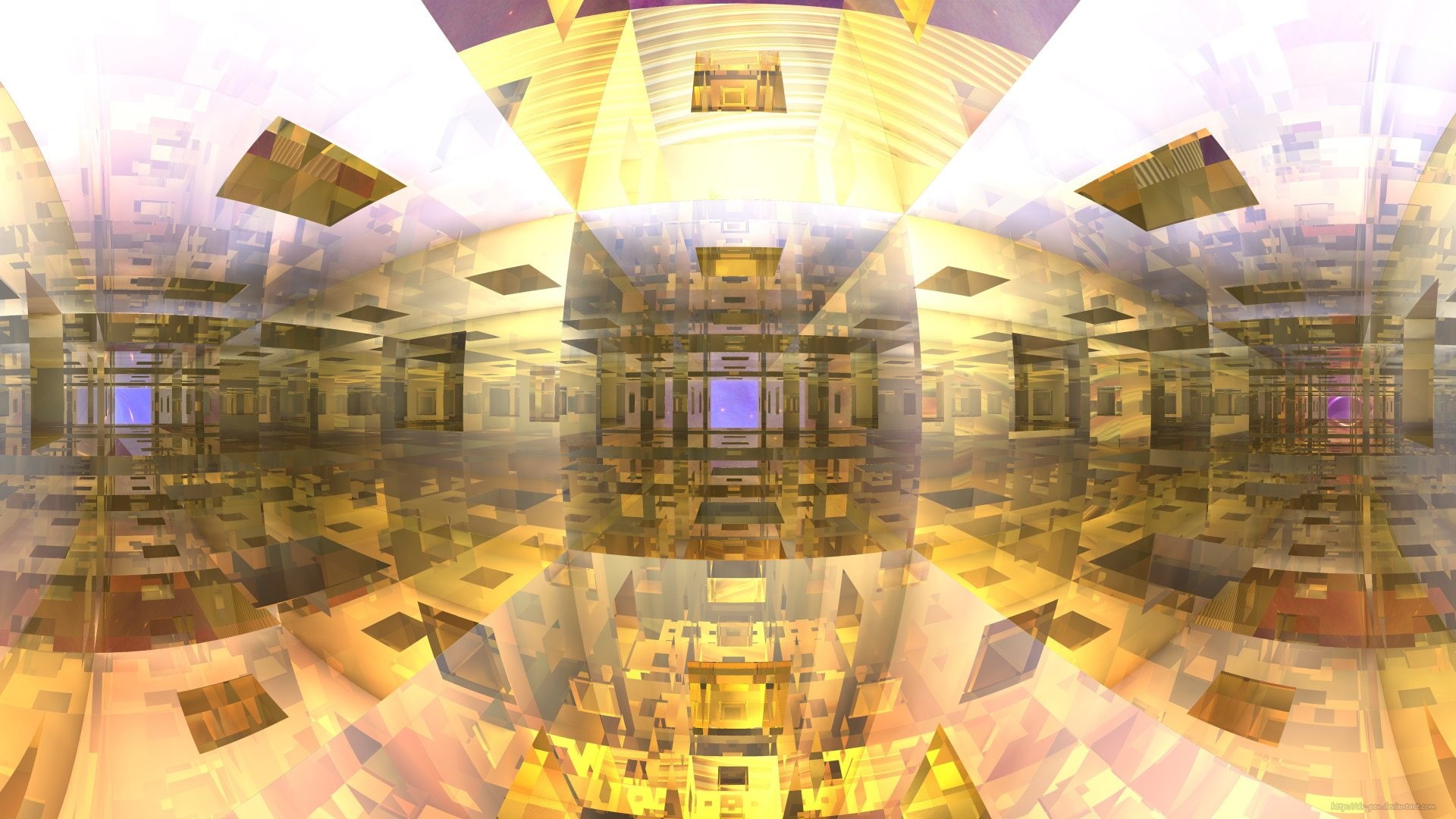 3D, Yellow, Abstract, Artistic, Mandelbulb 3D, CGI, 1080P, Digital Art, Fractal, Cube, Geometry, HD Wallpaper