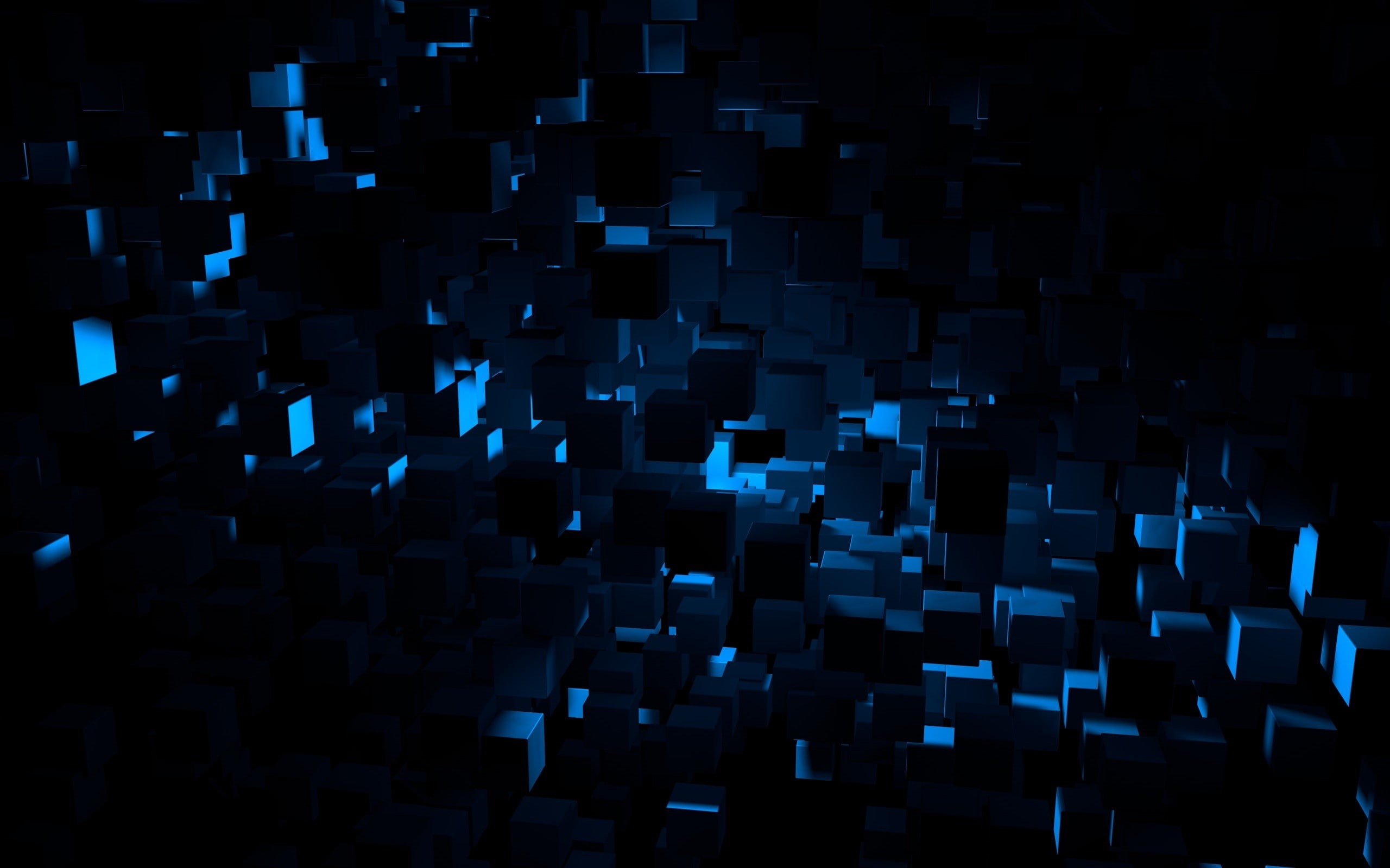 shape, studio shot, architecture, full frame, abundance, light, large group of objects, abstract, selective focus, indoors, cinema4d, technology, blue, HD Wallpaper