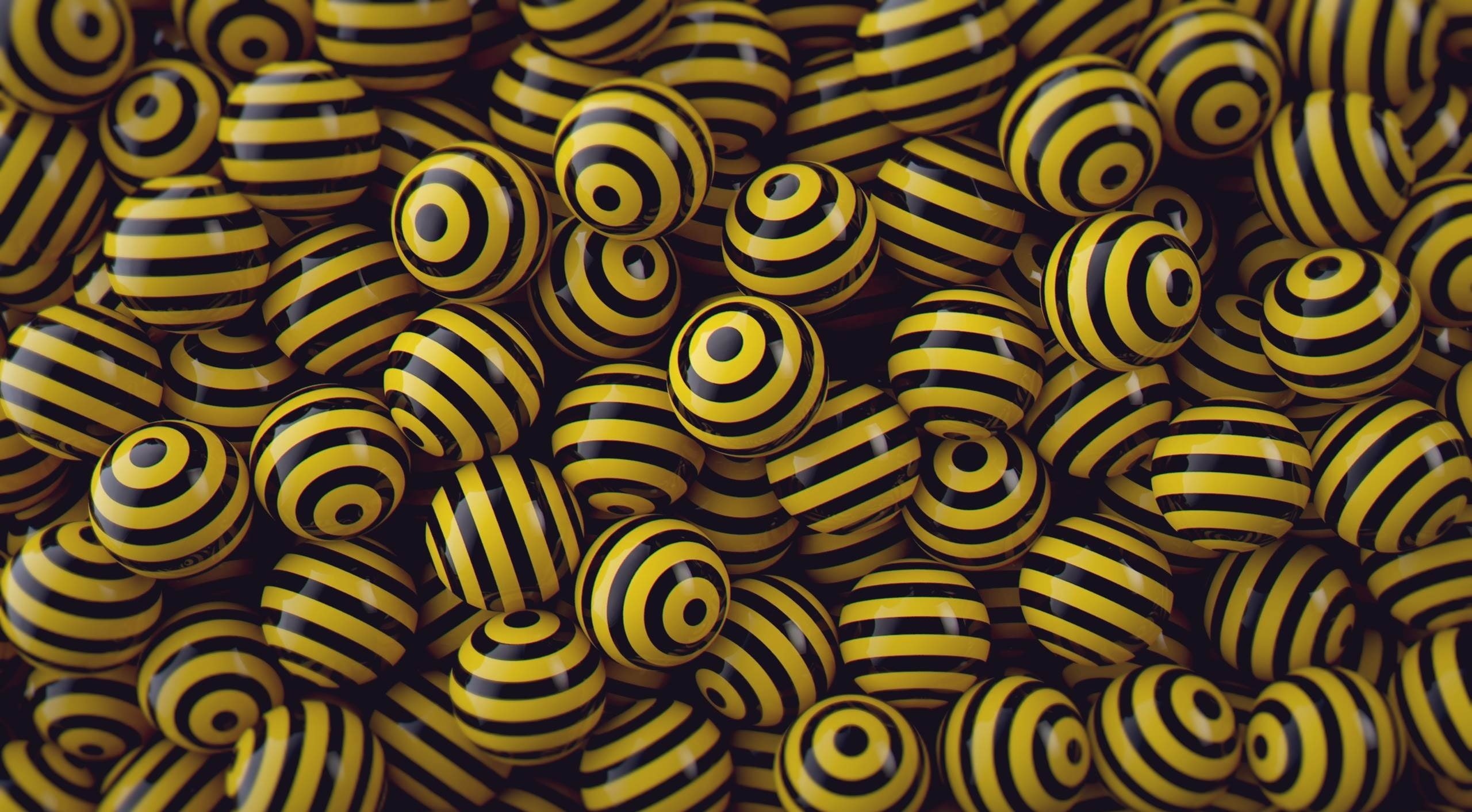 full frame, large group of objects, repetition, Yellow, cinema4d, swirl, backgrounds, designismylife, natural pattern, textile, striped, cd, c4d, 3D, no people, HD Wallpaper