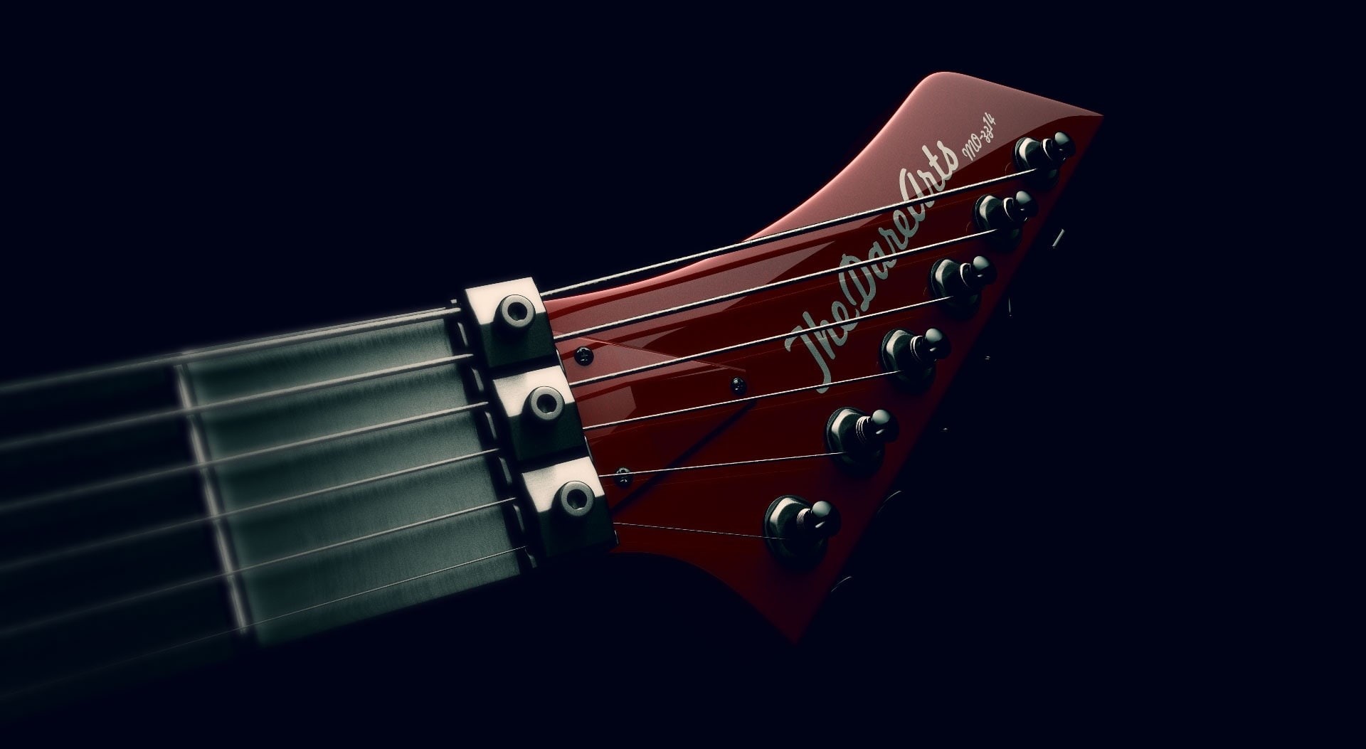 Guitar, electricguitar, electric, Design, Cinema4D, 1080P, headstock, instrument, Dark, Washburn, Music, redguitar, Glossy, HD Wallpaper