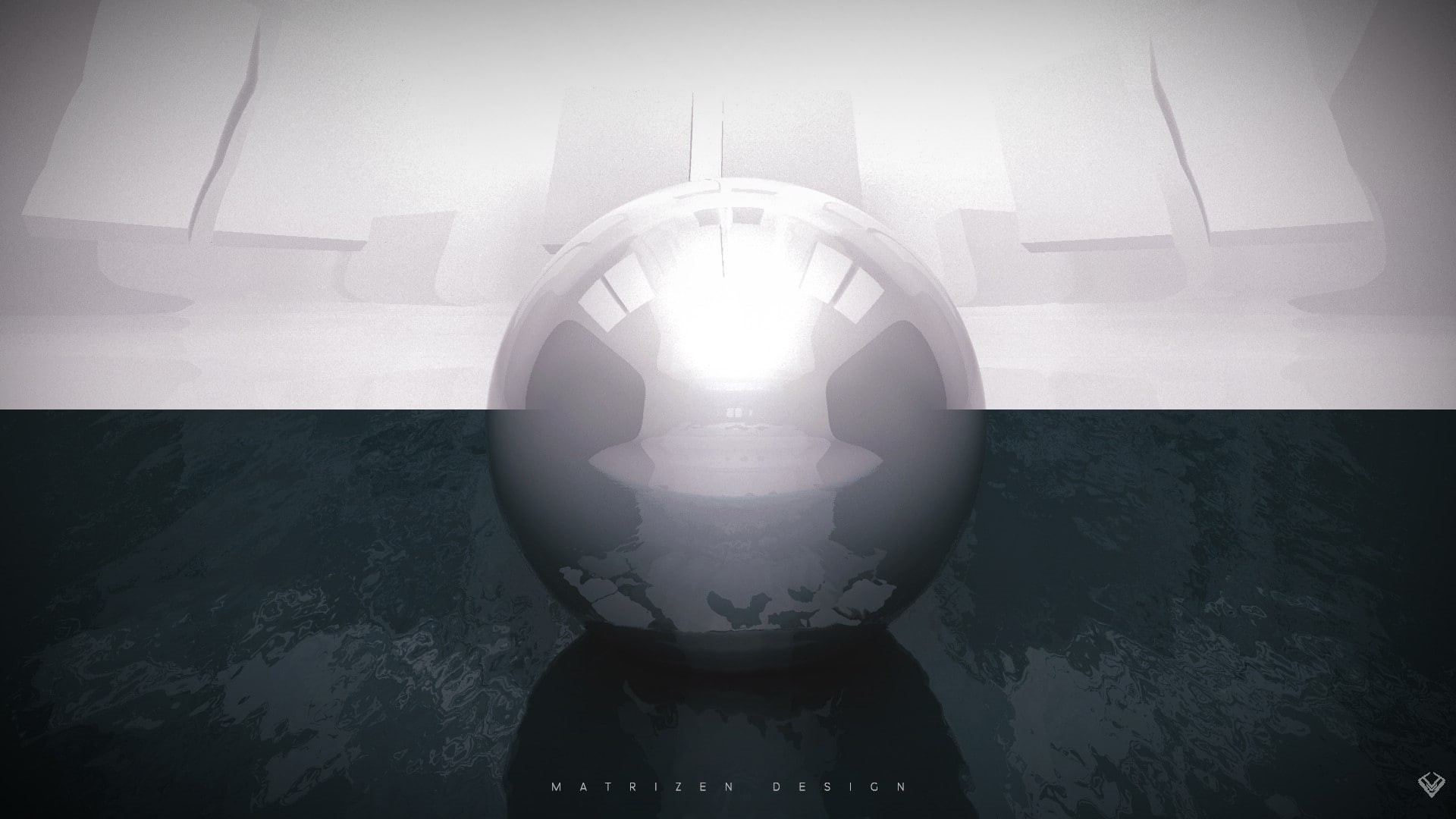 water, sphere, Photoshop, 3d, white, digital art, cinema4d, Chrome, Fractal, Digital Lighting, 1080P, IT Design, black, HD Wallpaper