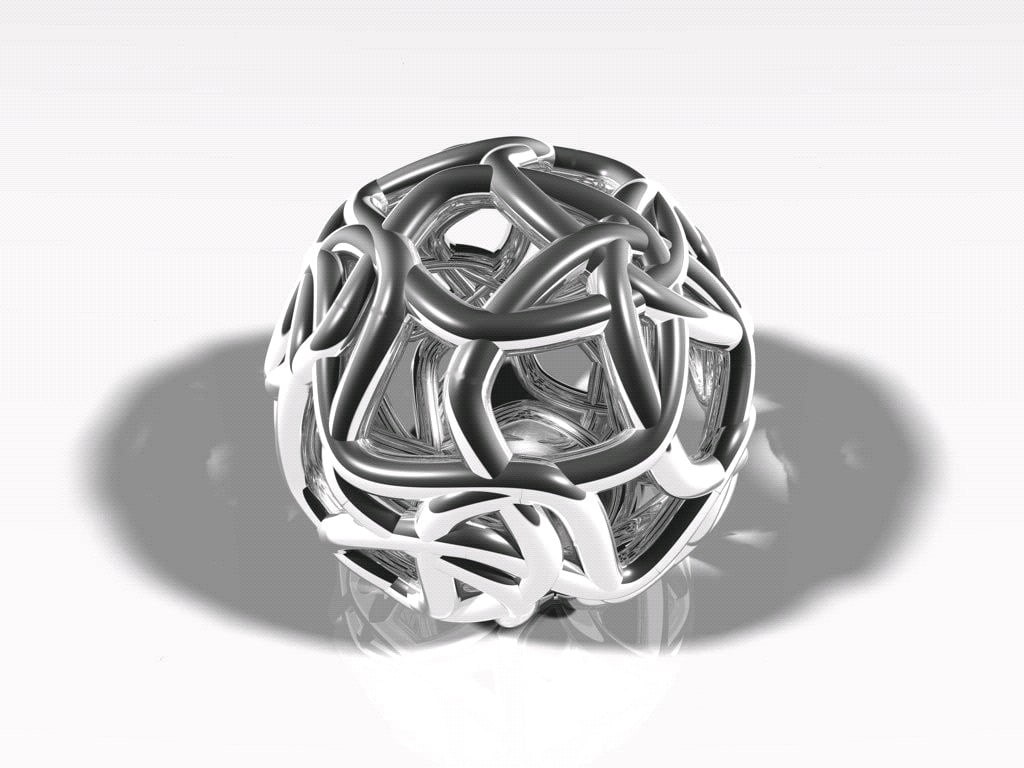 white background, no people, table, copy space, complexity, creativity, sphere, ball, single object, fractal, studio shot, geometric shape, still life, HD Wallpaper