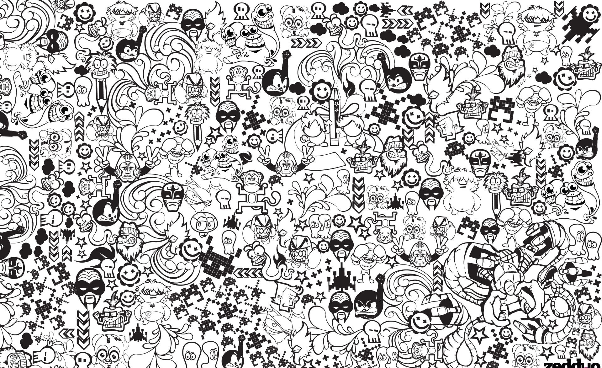 outdoors, communication, shape, white, large group of objects, Comics, social gathering, choice, black color, zedduo, abundance, pattern, variation, food and drink, HD Wallpaper