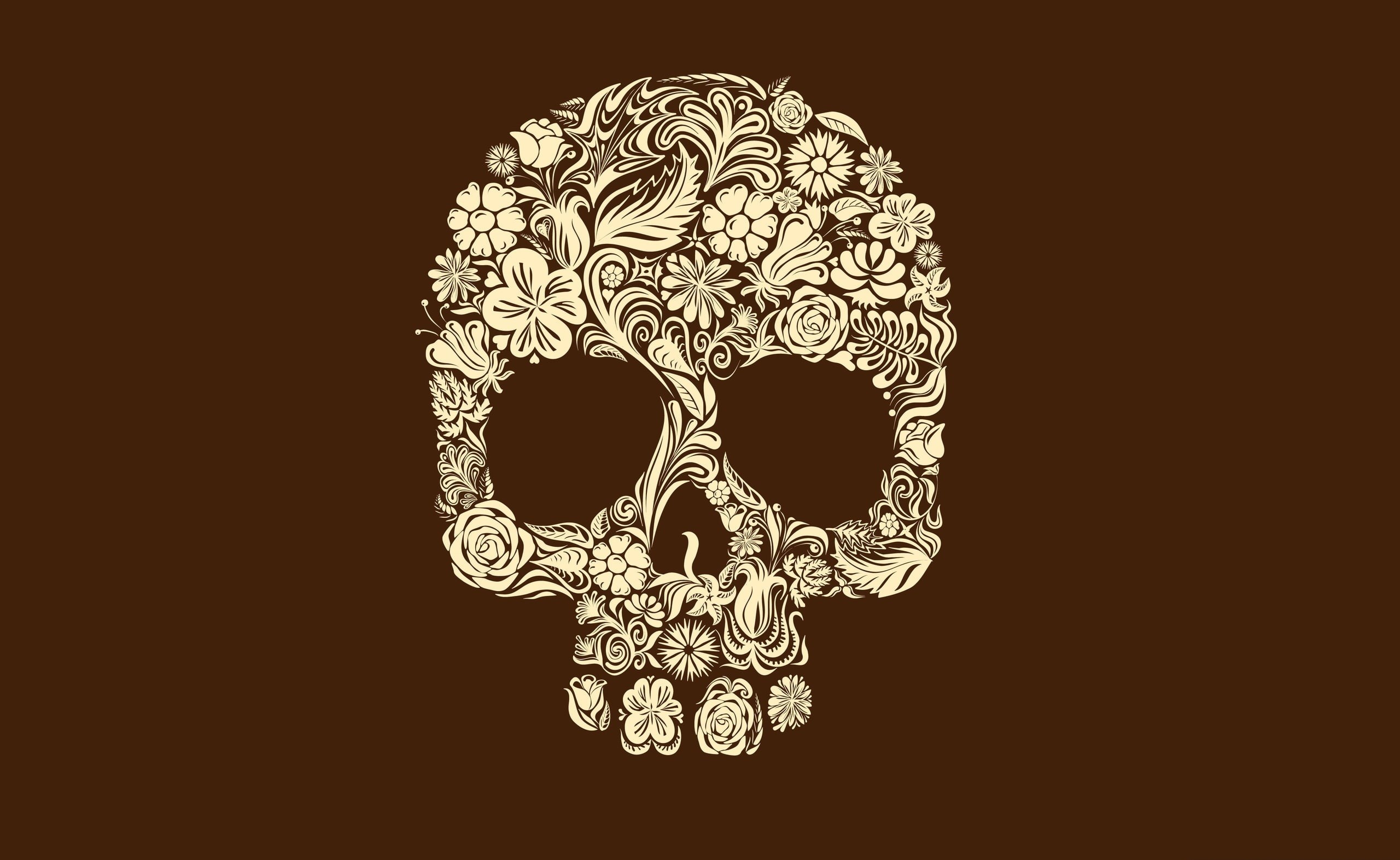 ornate, Aero, copy space, jewelry, silver colored, art, pattern, arts culture and entertainment, indoors, floral, close-up, craft, Skull, 2K, creativity, HD Wallpaper