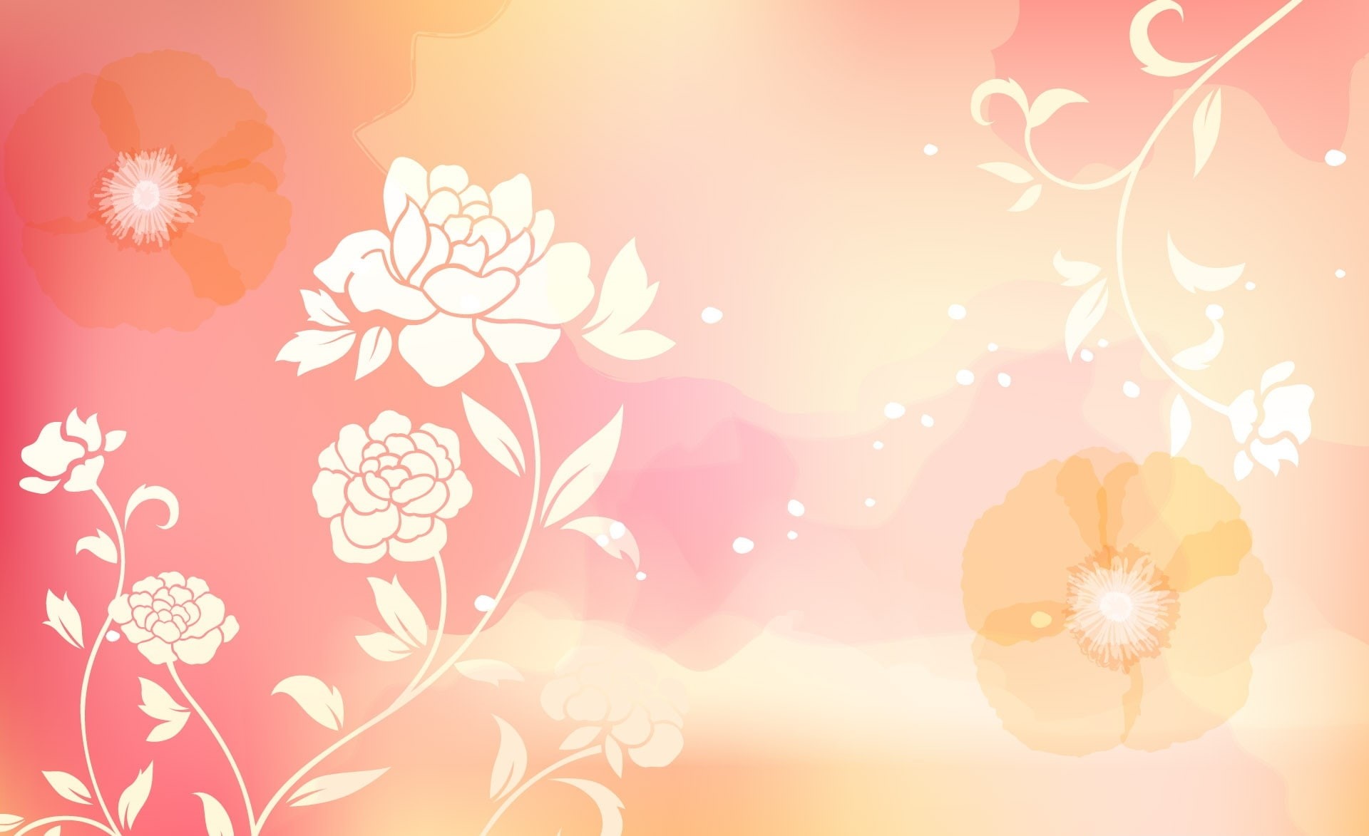 Silhouette, plant, yellow, flowers, growth, pattern, flower, abstract, lens flare, digital, digital composite, illuminated, nature, orange color, HD Wallpaper