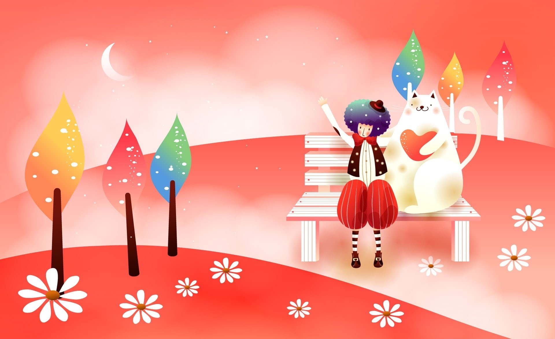  decoration, clown, studio shot, event, art and craft, astrology sign, wish upon a star, Childhood, Vector Art, Fairytales, christmas, Night, HD Wallpaper