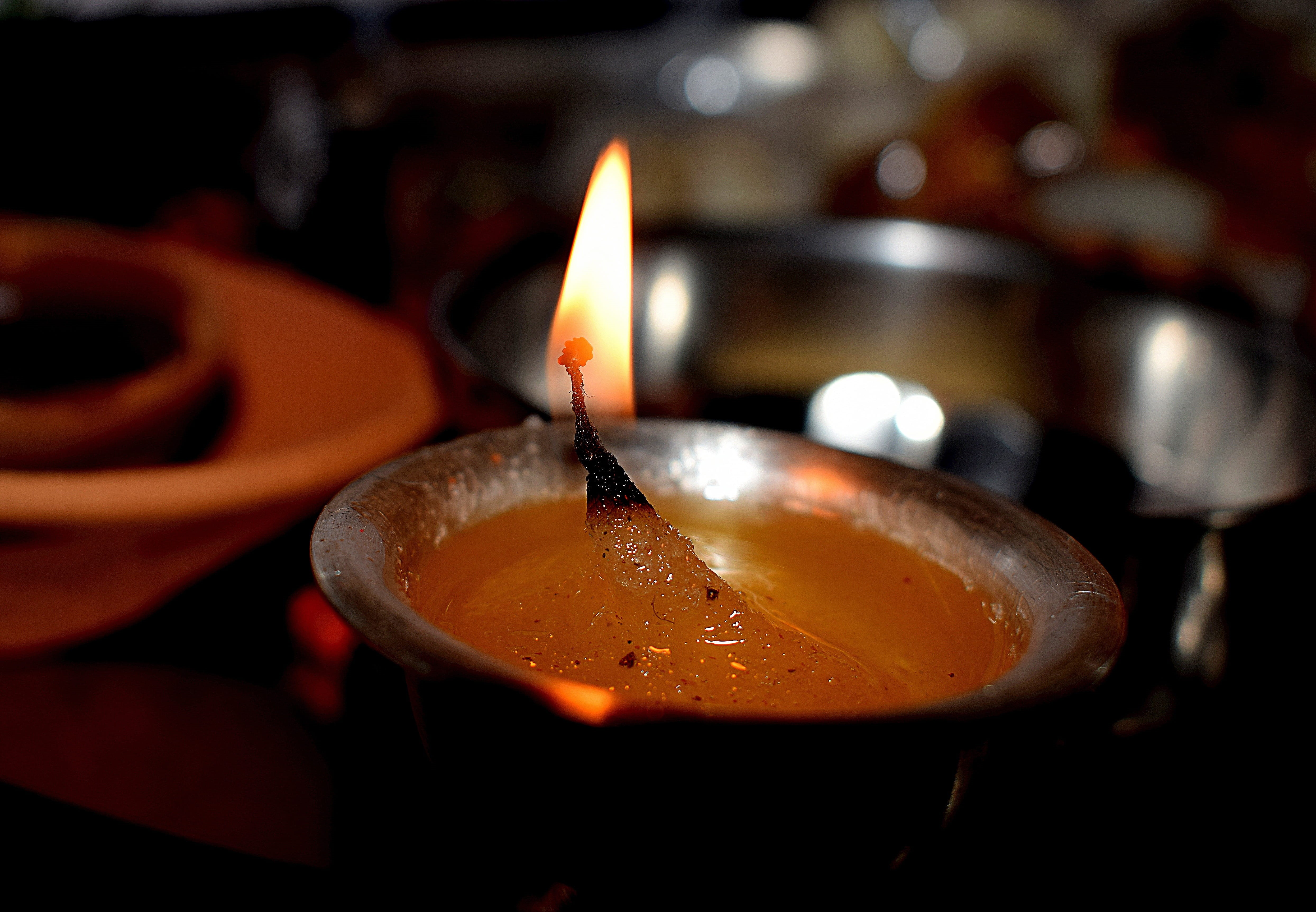 festival, melting, fire, household equipment, cultural, nature, happy, celebration, religious, selective focus, deepawali, greeting, religion, freshness, HD Wallpaper
