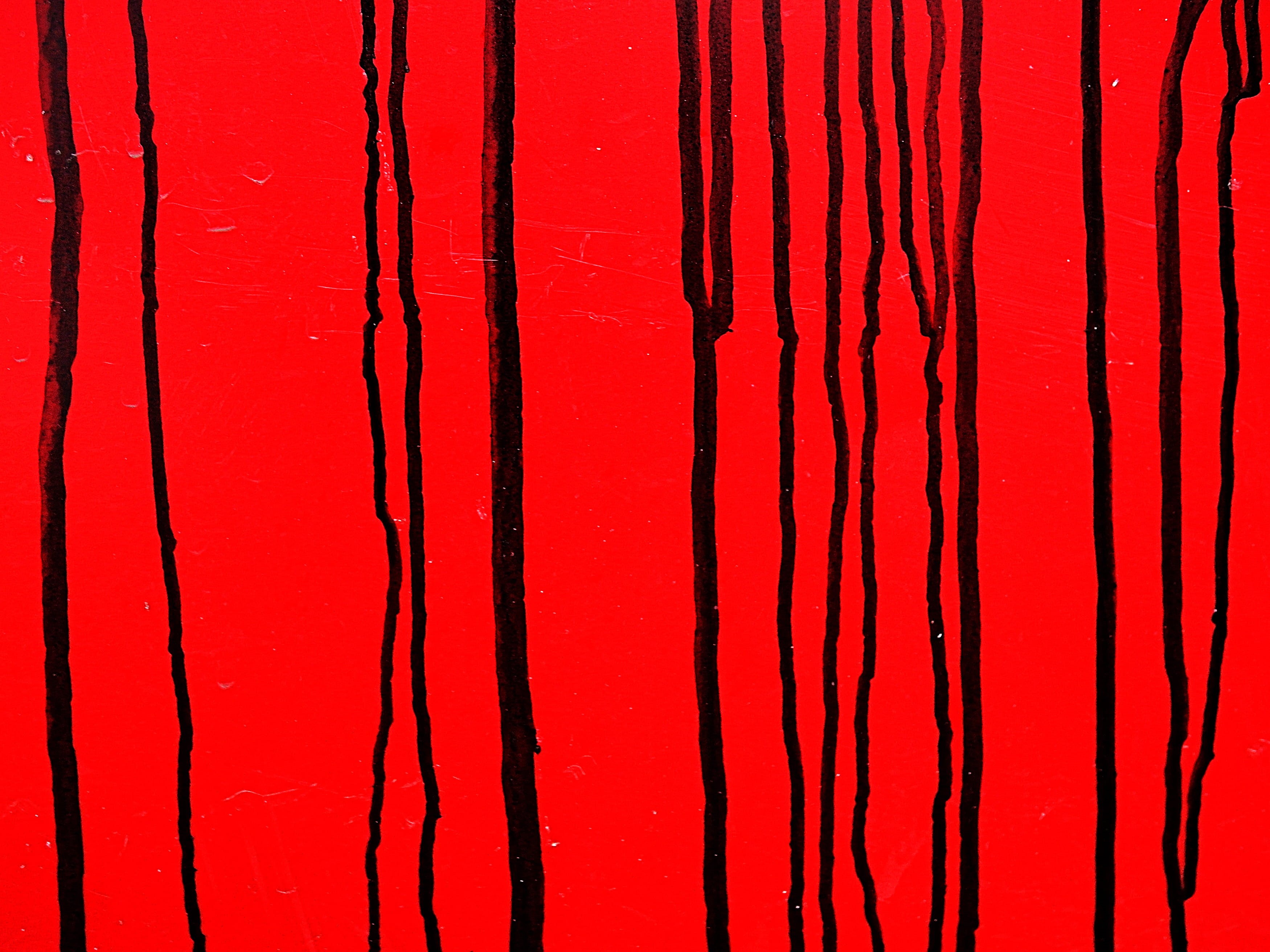painting, striped, indoors, damaged, pattern, bull, no people, paper, vibrant color, weathered, animal, 2K, aggression, full frame, hardwood, graphics, HD Wallpaper