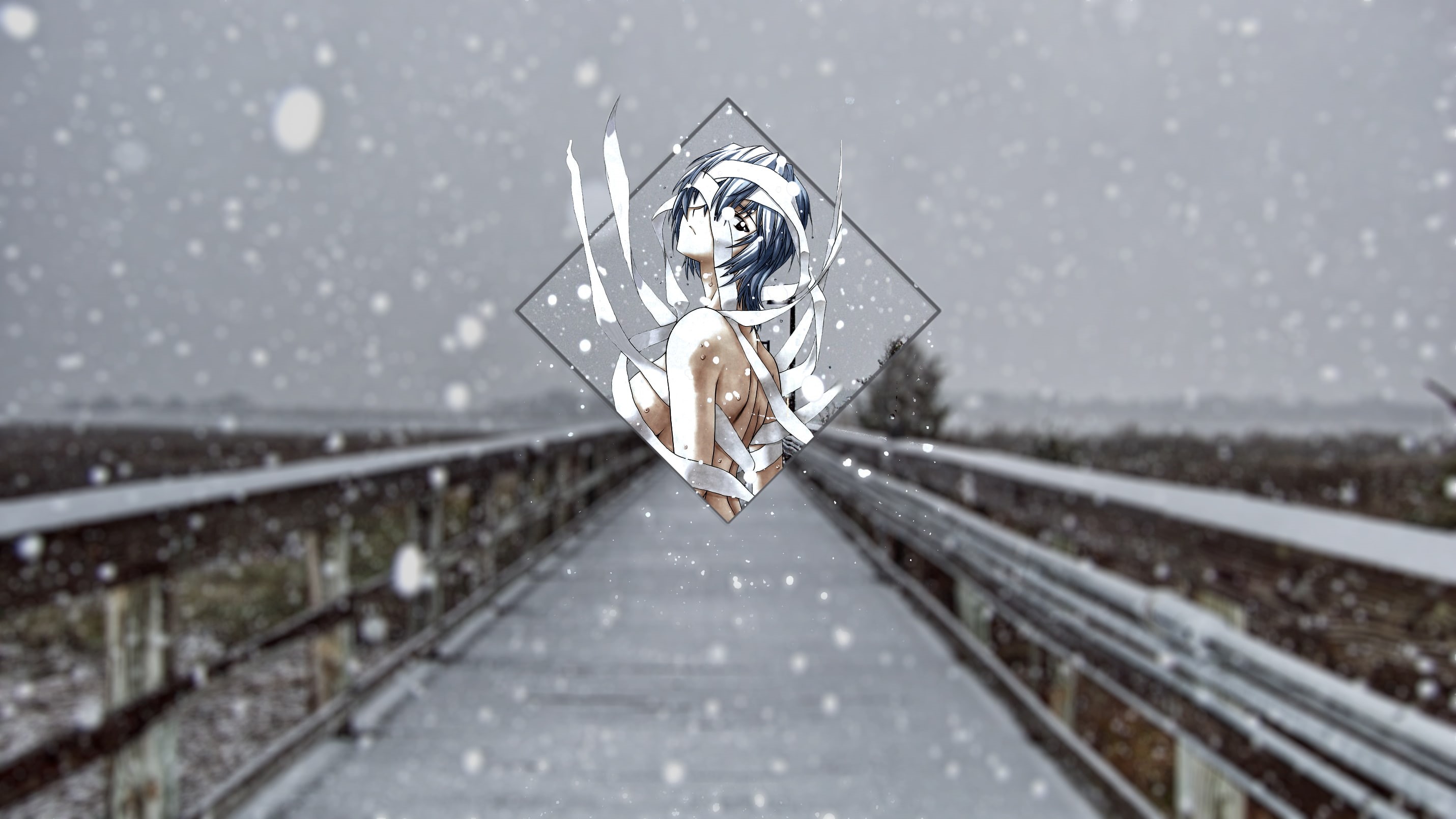 nature, focus on foreground, winter, Neon Genesis Evangelion, close-up, architecture, connection, 2K, the way forward, blizzard, outdoors, protection, HD Wallpaper
