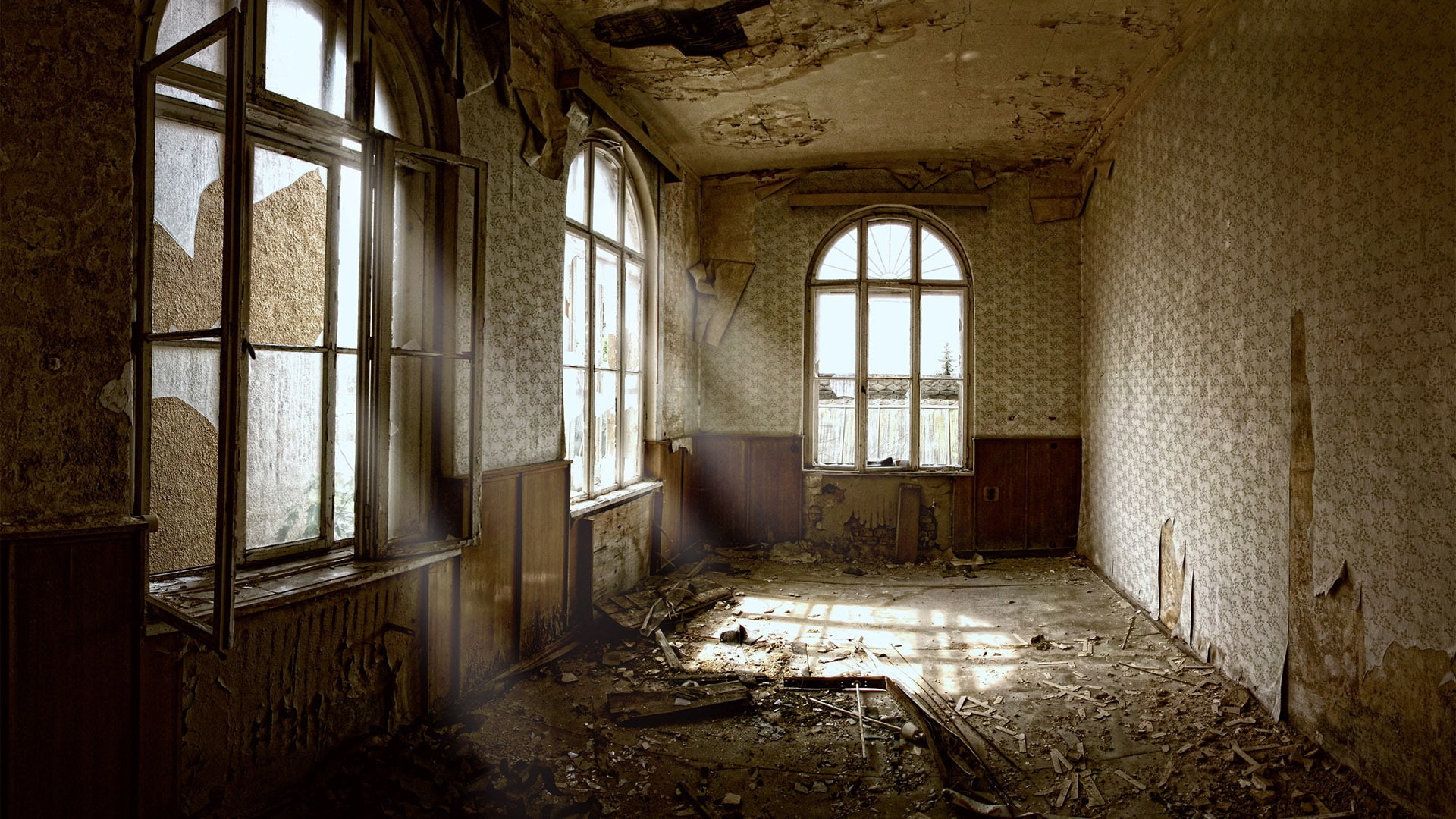 architecture, anteroom, wall, life, protective covering, roof, wood, window, design, door, old, room, ancient, house, 1080P, decor, basement, modern, floor, HD Wallpaper