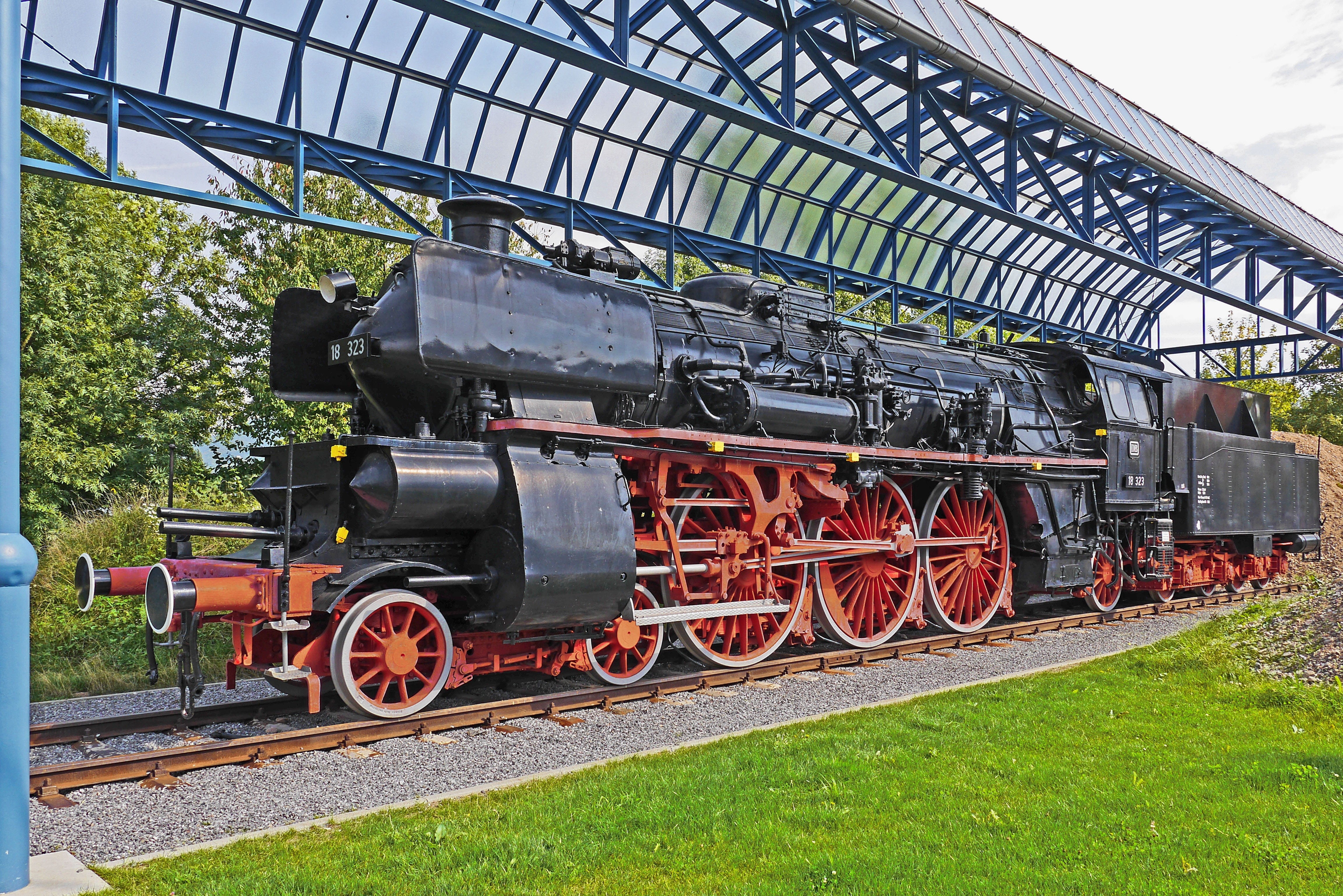 four-cylinder, sunlight, outdoors, train, locomotive, nature, composite triebwerk, oberhheinstrecke, steam train, baden 4h, federal railroad research institute minden, HD Wallpaper